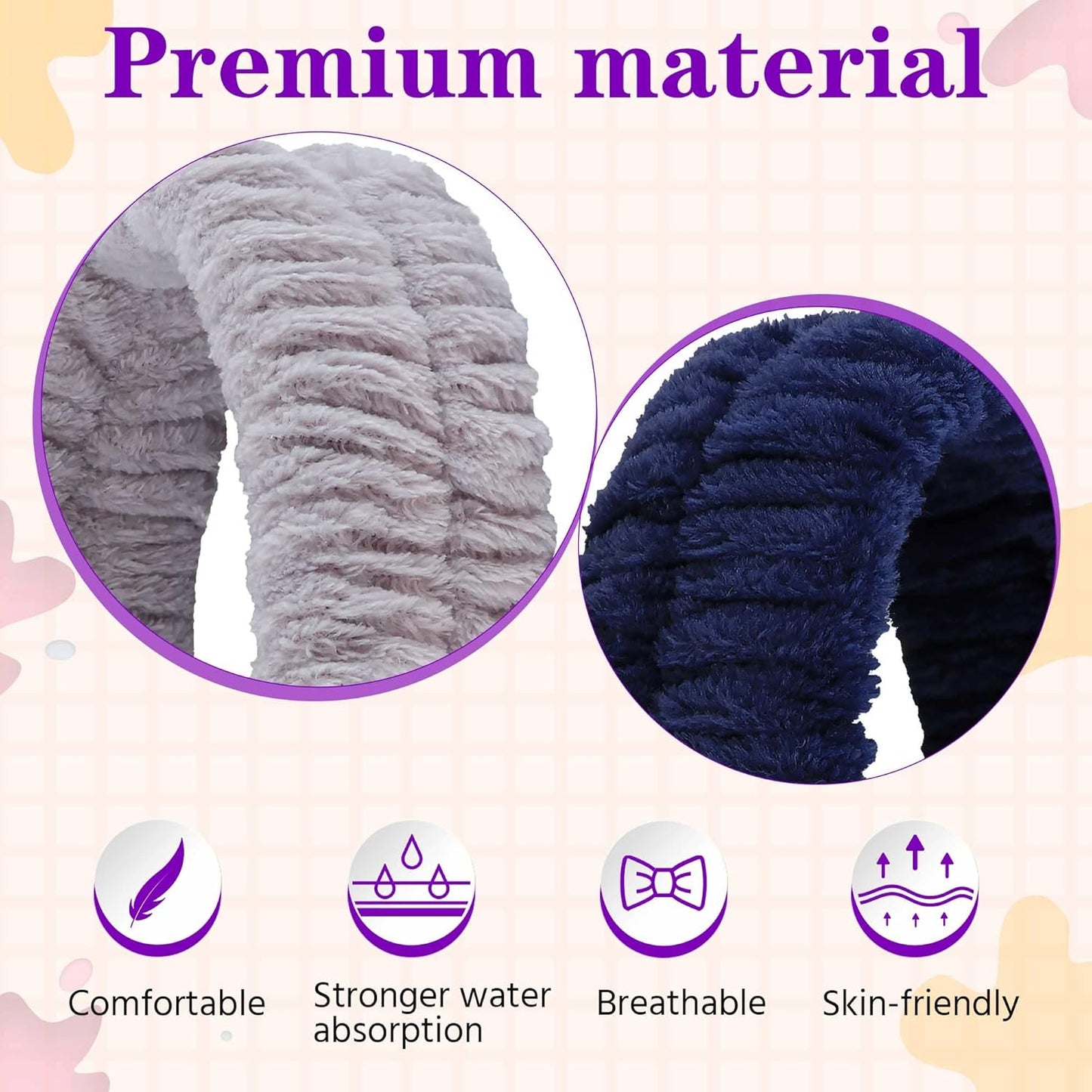 Spa Headband, Makeup Headband for Washing Face, Skincare Headbands for Girls Women, Soft Facial Makeup Head Band