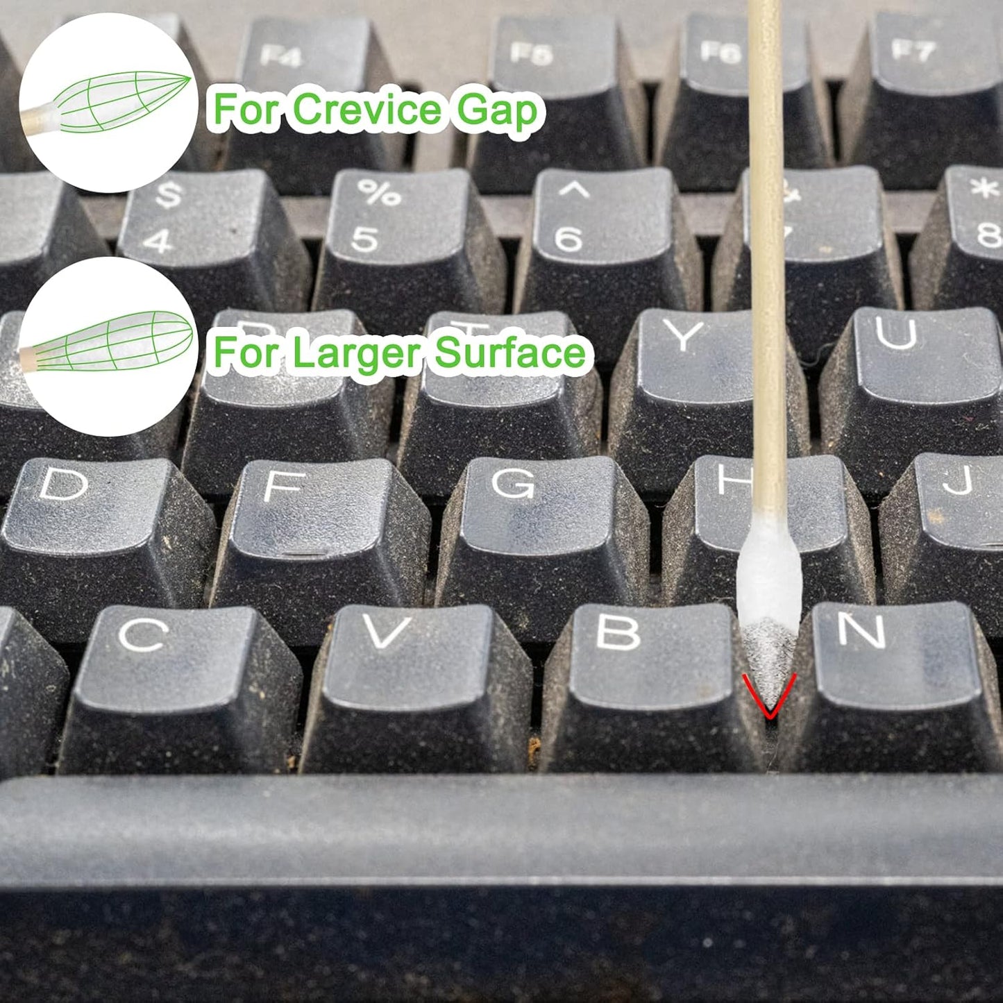 500 PCS 6 Inch Precision Tips Cotton Swabs - Long Wooden Stick Cotton Buds Pointed Cotton Swabs With Case - Cotton Tipped Applicators For Makeup, Electronics, Hard To Reach Area