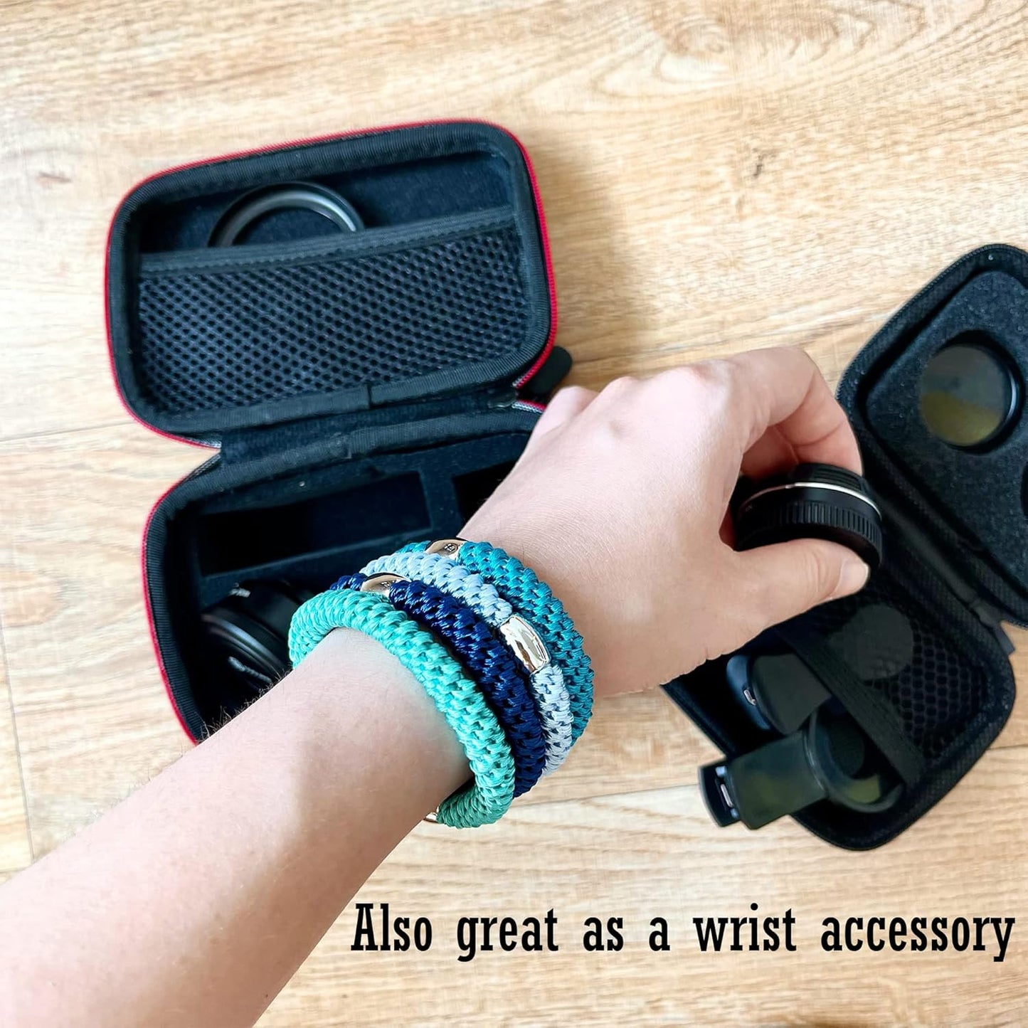 Tanha 15Pcs Hair Tie Bracelet,Hair Ties For Women Men,Ponytail Holders For Thick Hair,Strong Stretchy No Damage No Crease Hair Bands (Blue)