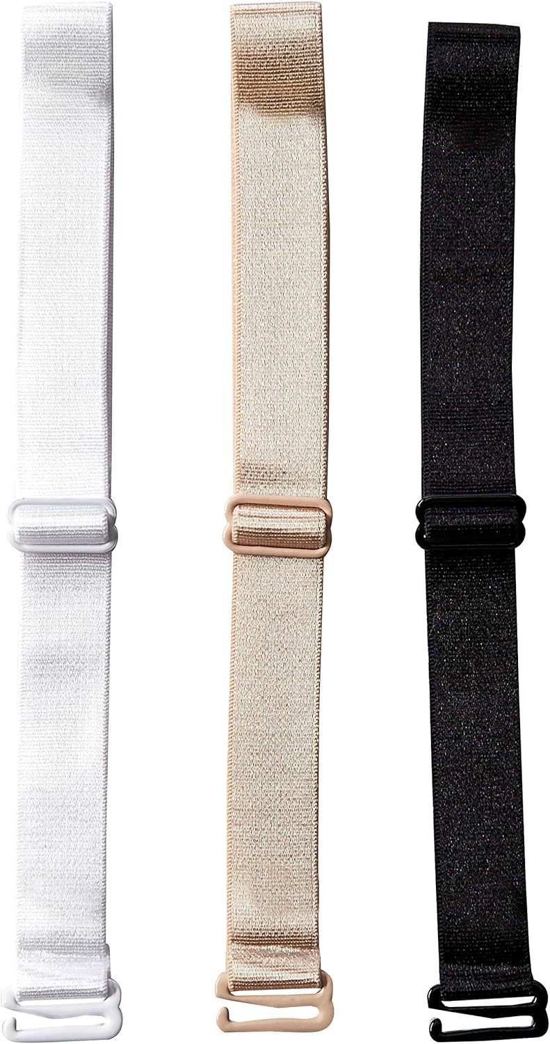 The Natural womens Elastic Holder Bra Strap, White Nude Black, One Size US