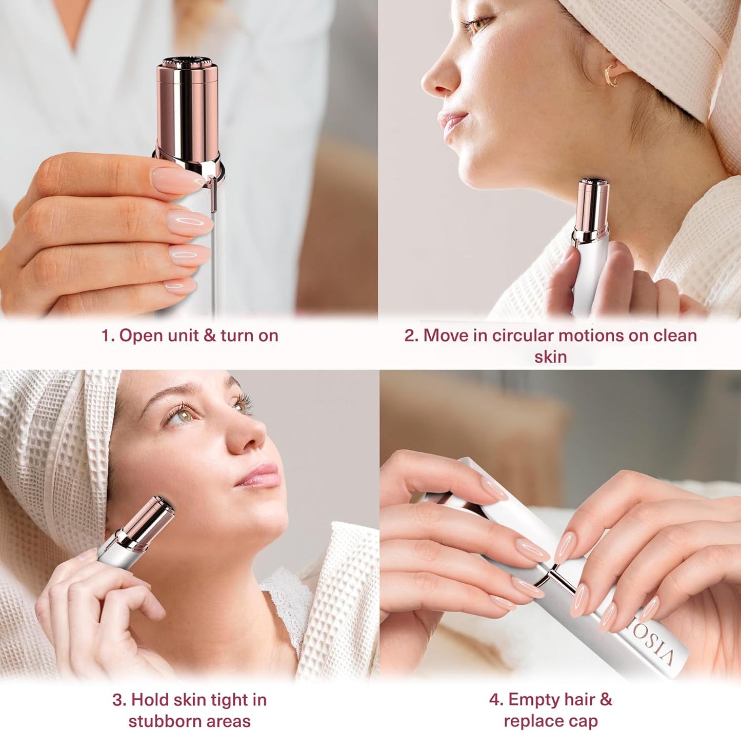 Facial Hair Removal for Women | Electric Razor Device Small Mustache Dermaplaning Remover Tools Tweezers Epilator Trimmer Face Dermaplane Shavers Beauty Gadgets Set Accessories by VISOFO (Coral)