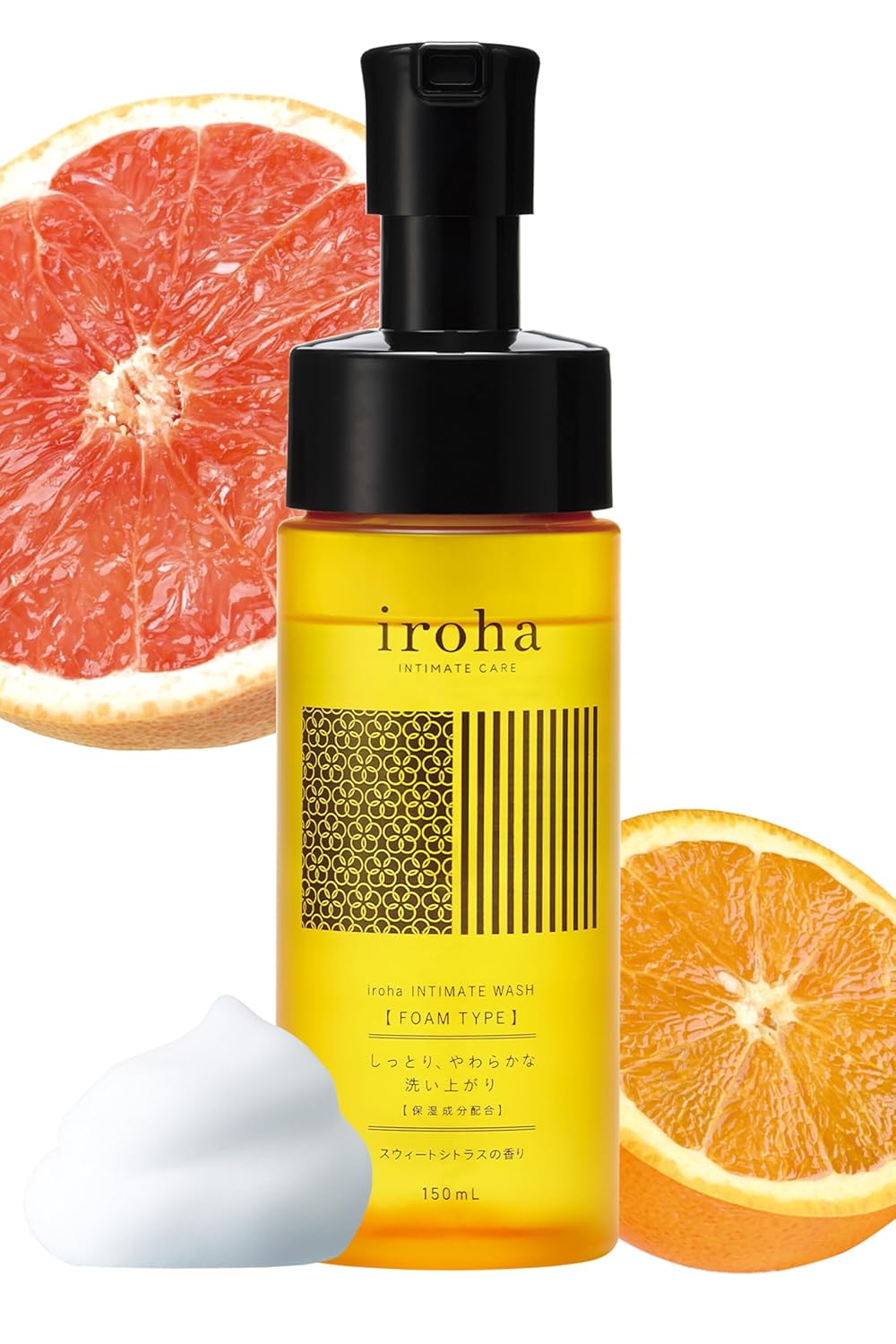 iroha Intimate Care-PH Balanced Daily Feminine Wash-Plant Based Vulva Hygiene-Moisturizing Natural Essential Oils-Refreshing Sweet Citrus Scent, Made in Japan, 5 fl