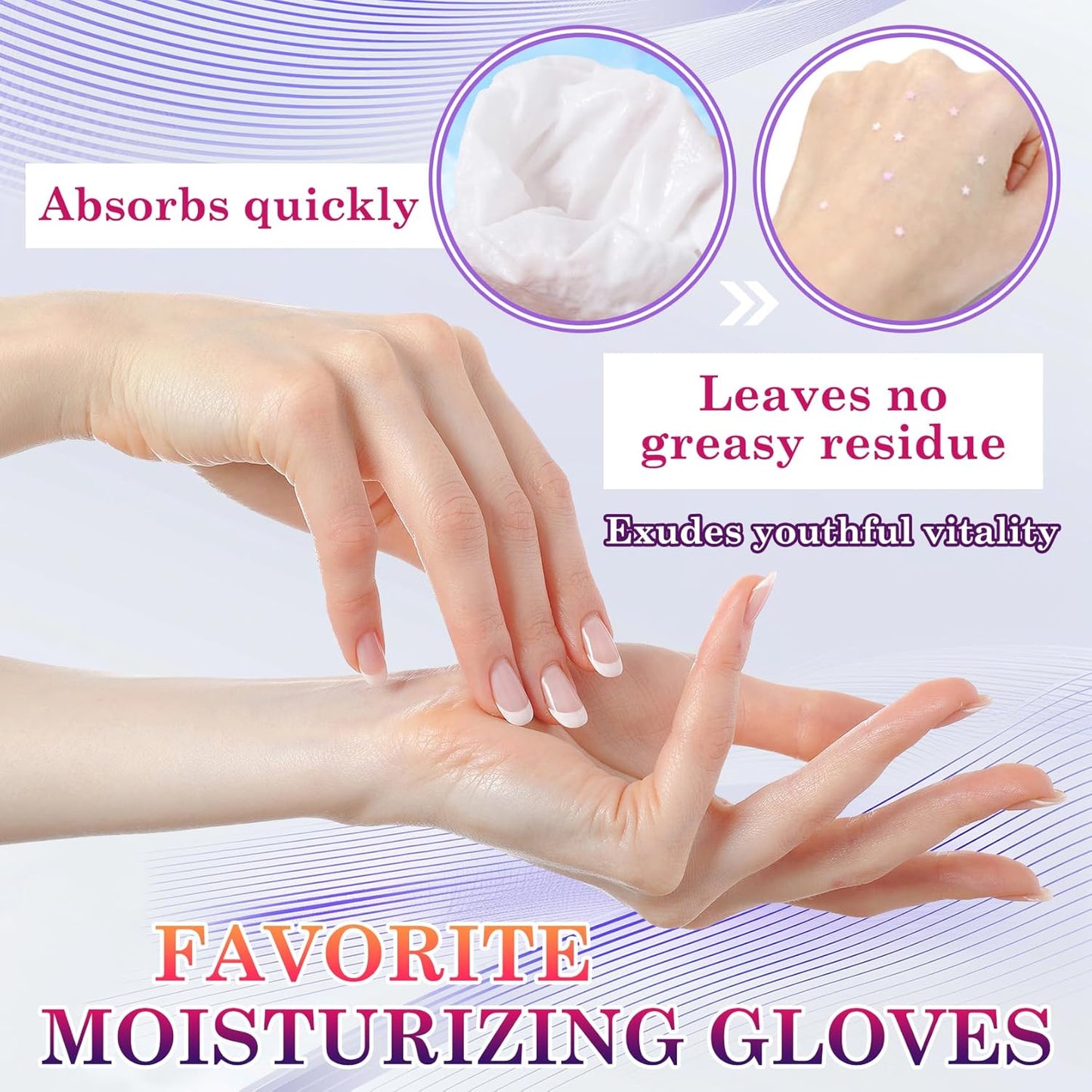 6 Pairs Hand Masks Moisturizing Gloves, Hydrating Hand Mask Moisturizer Gloves Care for Dry Cracked Hands, Smooth Long Lasting Soft Firming Hand Mask Gift Set for Men Women（C