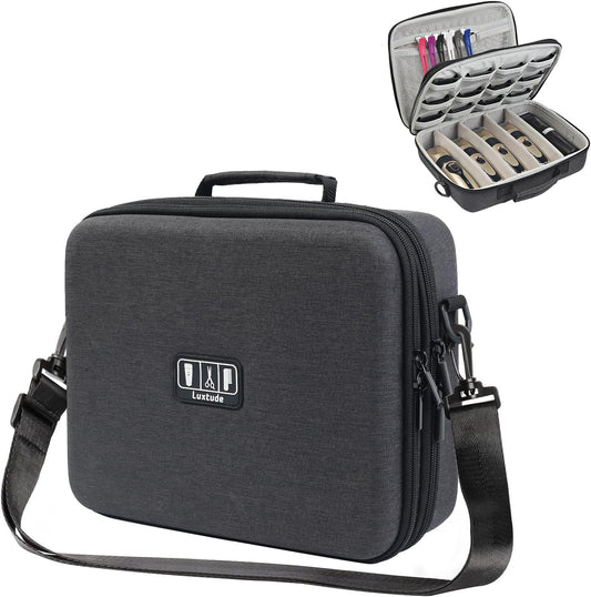 Luxtude Large Barber Case, Barber Bags for Clippers and Supplies, Large Hair Clipper Case for Travel, Clipper and Trimmer Cases, Barbers Accessories for Wahl 5Star/Hatteker/Oneisal/Andis Grooming
