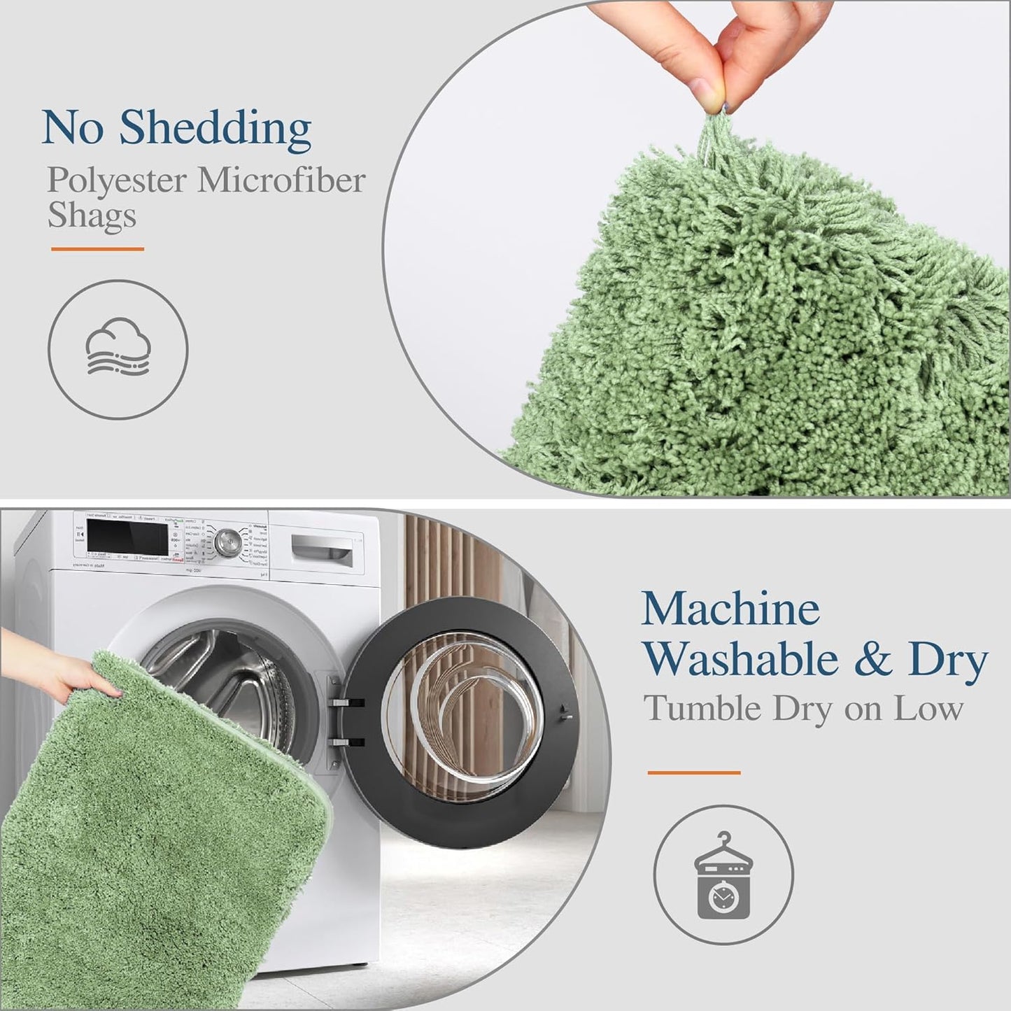 Walensee Large Bathroom Rug (24 x 40, Sage Green) Extra Soft and Absorbent Shaggy Bath Mat Machine Washable Microfiber Non Slip Luxury Floor Mat