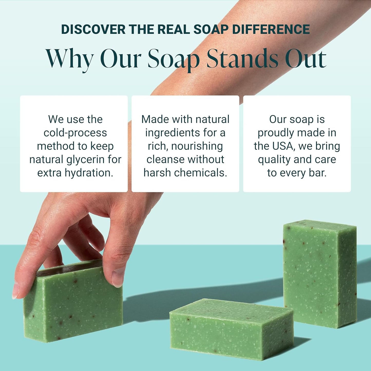 The Bubble Factory Handmade Soap, All Natural Soap for Women & Men, Hand, Bath & Body Natural Bar Soap, Vegan, Palm Oil Free, Made in USA with Shea Butter + Essential Oils, Rosemary Mint, Single