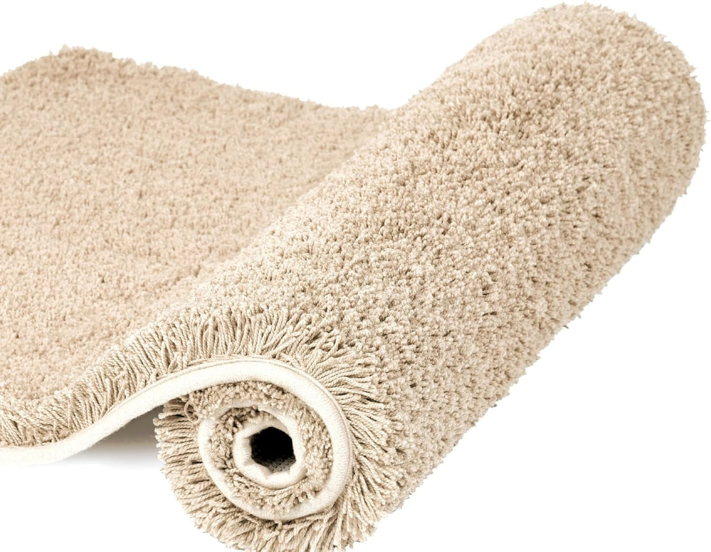 Walensee Bath Rug Non Slip Bathroom Mat (20 x 32, Beige) Water Absorbent Soft Shaggy Bathroom Rug Machine Washable Bath Mat Thick Plush Shower Mat