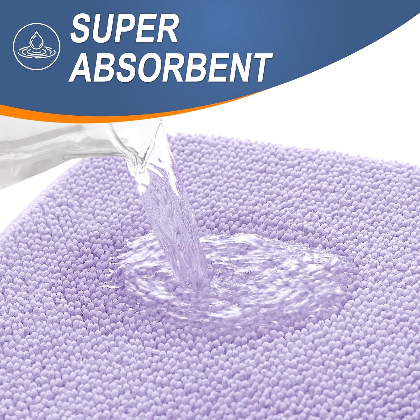 OLANLY Thick Memory Foam Bath Mat Rug 24x16, Extra Soft Absorbent Bathroom Rug, Quick Dry Bath Mats, Non-Slip, Machine Washable Carpet for Bathroom, Tub and Shower, Home Decor Accessories, Lavender