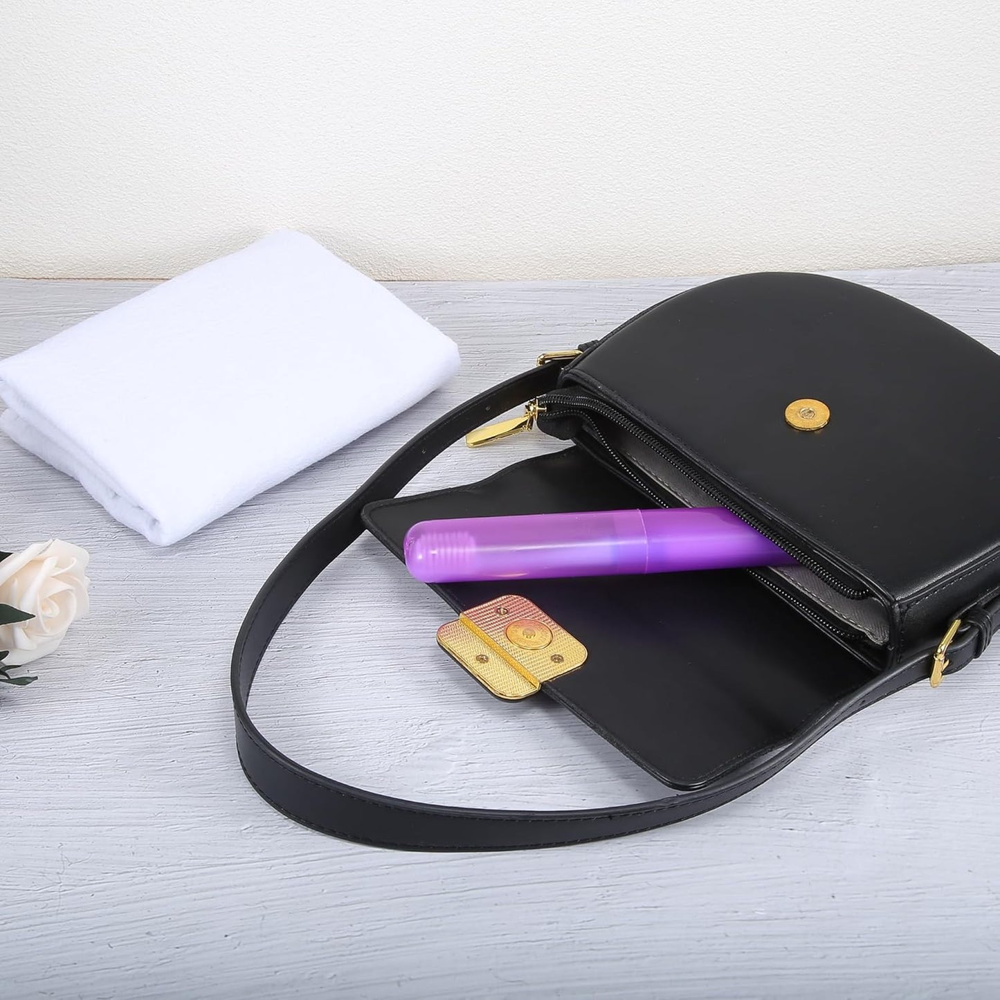 VOCOSTE 2 Pcs Toothbrush Travel Case, Plastic, Lightweight, Purple Blue, 7.48"x1.06"