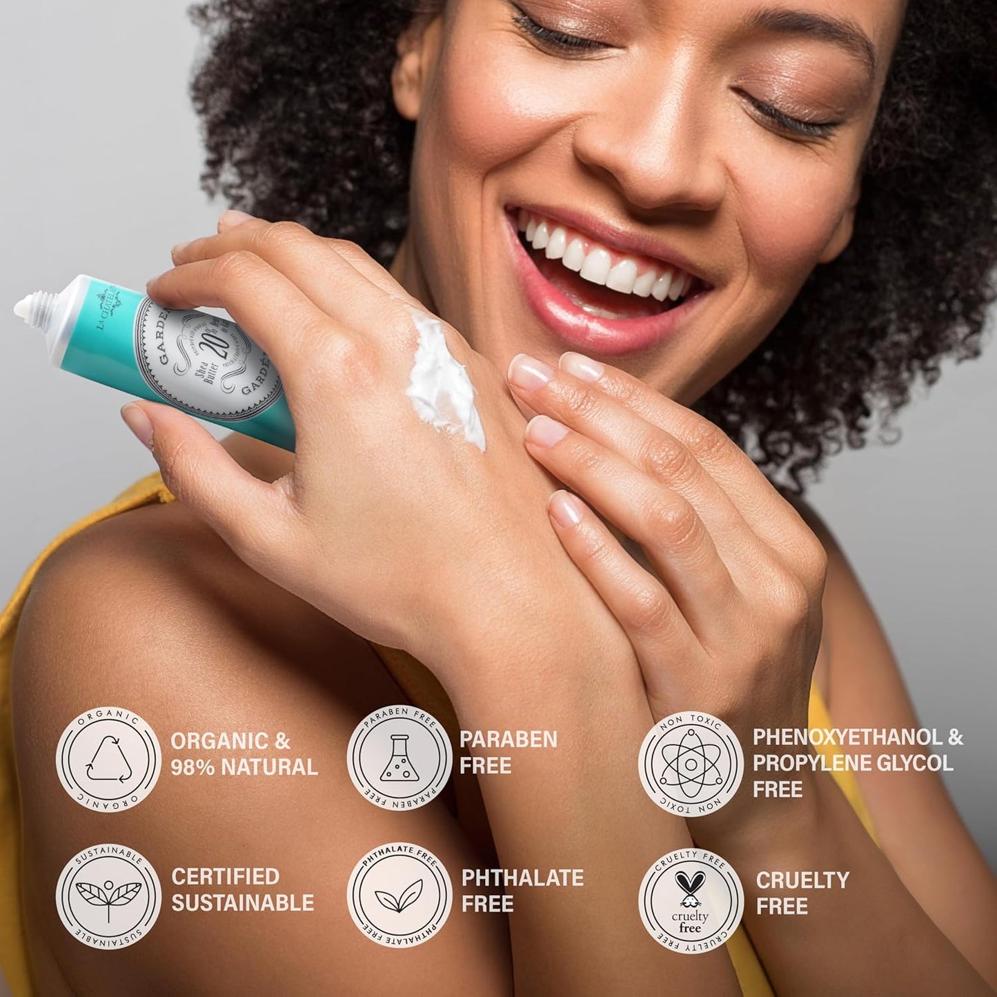 La Chatelaine 20% Shea Butter Hand Cream Travel Size, Organic Argan Oil, Moisturizing, Nourishing, Repairing, Extra-Rich Hand Lotion, Made in France, Paraben Free, 1 oz / 30ml (Gardenia)