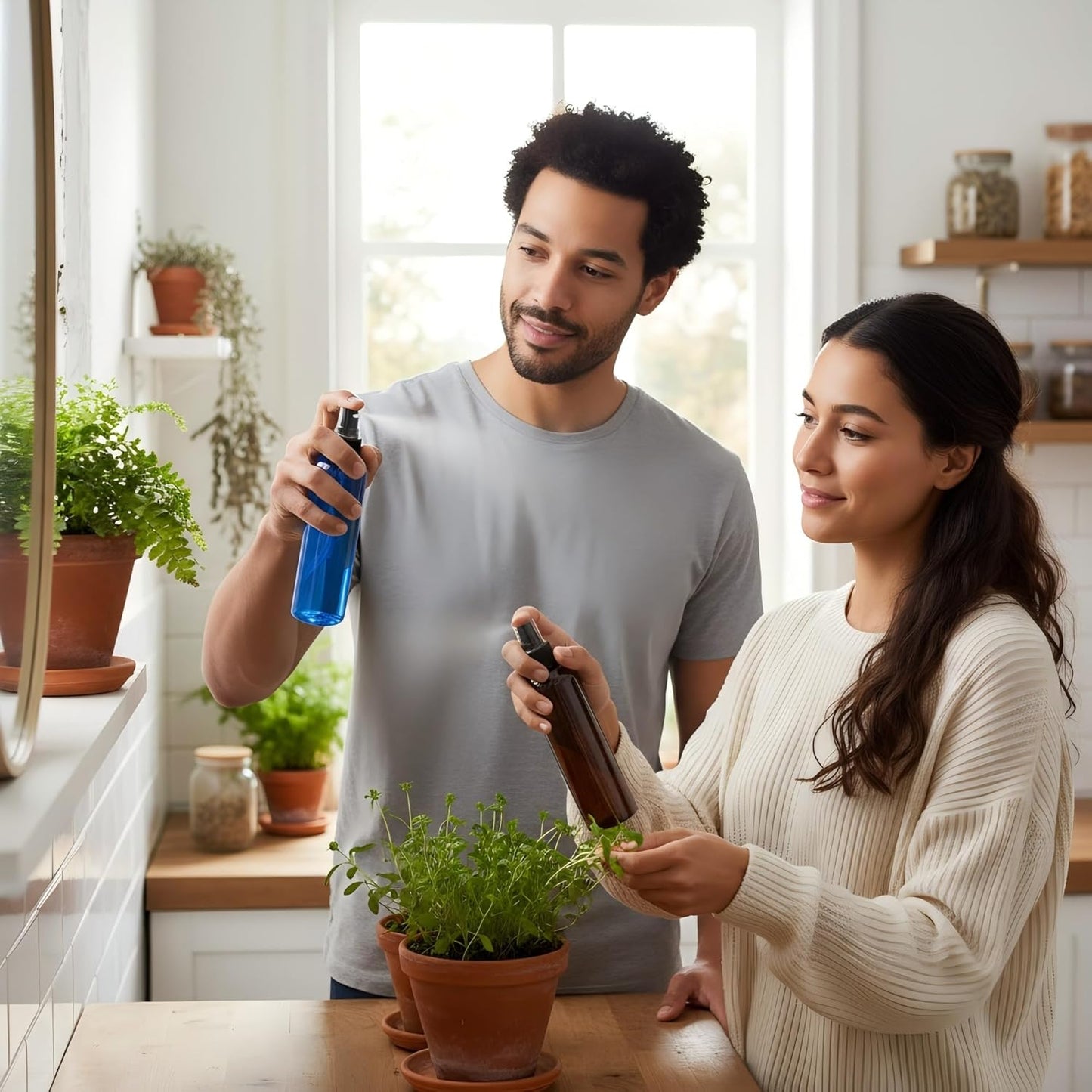 Eccliy 32 Pcs 8 oz Spray Bottles Fine Mist Cleaning Bottles Clear Empty Plastic Travel Sprayer Refillable Sprayer with Cap for Cleaning Solutions Oils Travel Perfumes (Multicolor,Colored)