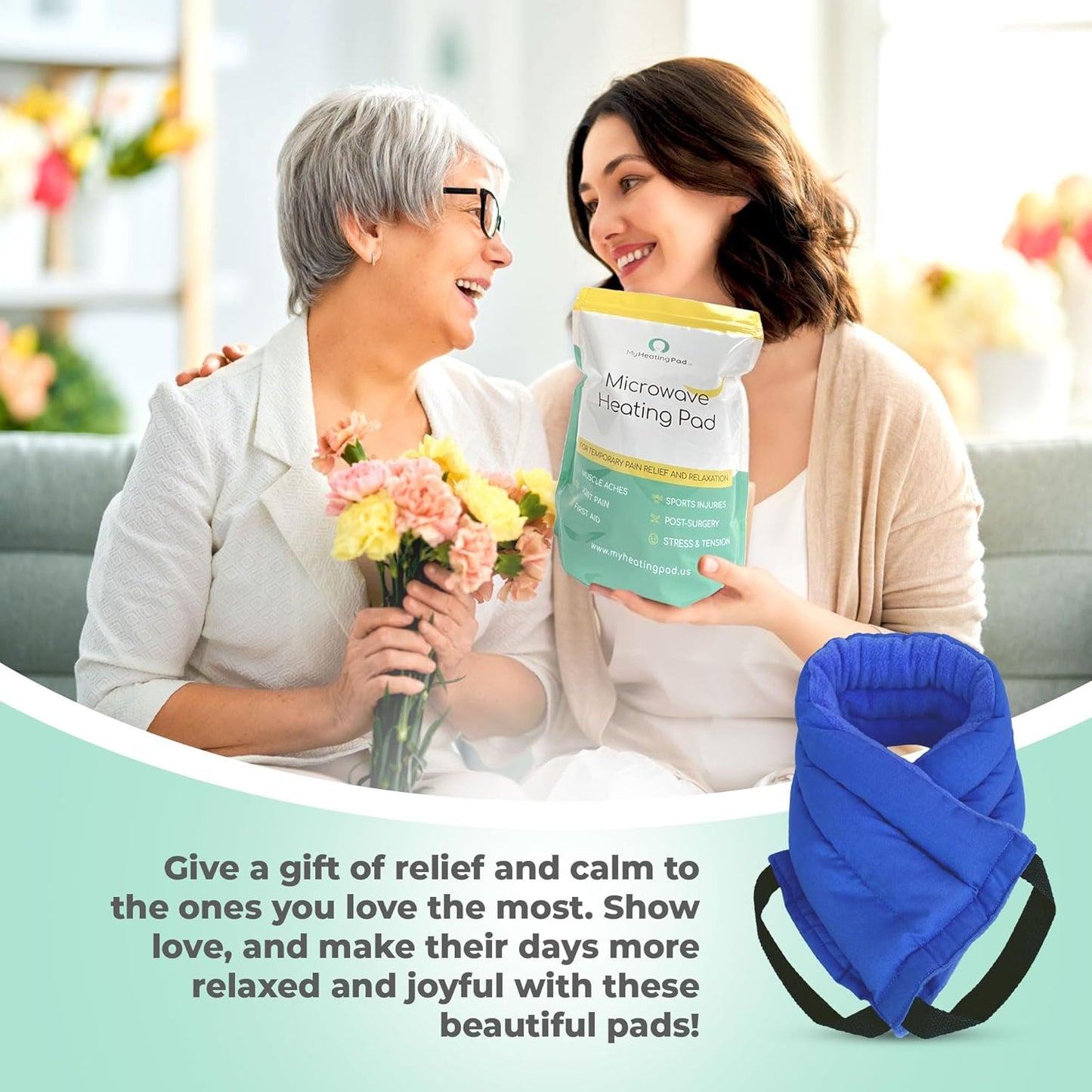 Microwavable Heating Pads for Lower Back, Neck, and Shoulder Pain Relief - Moist Microwave Heating Pad for Muscles and Joints - Microwave Hot Pack Heat Pad for Cramps