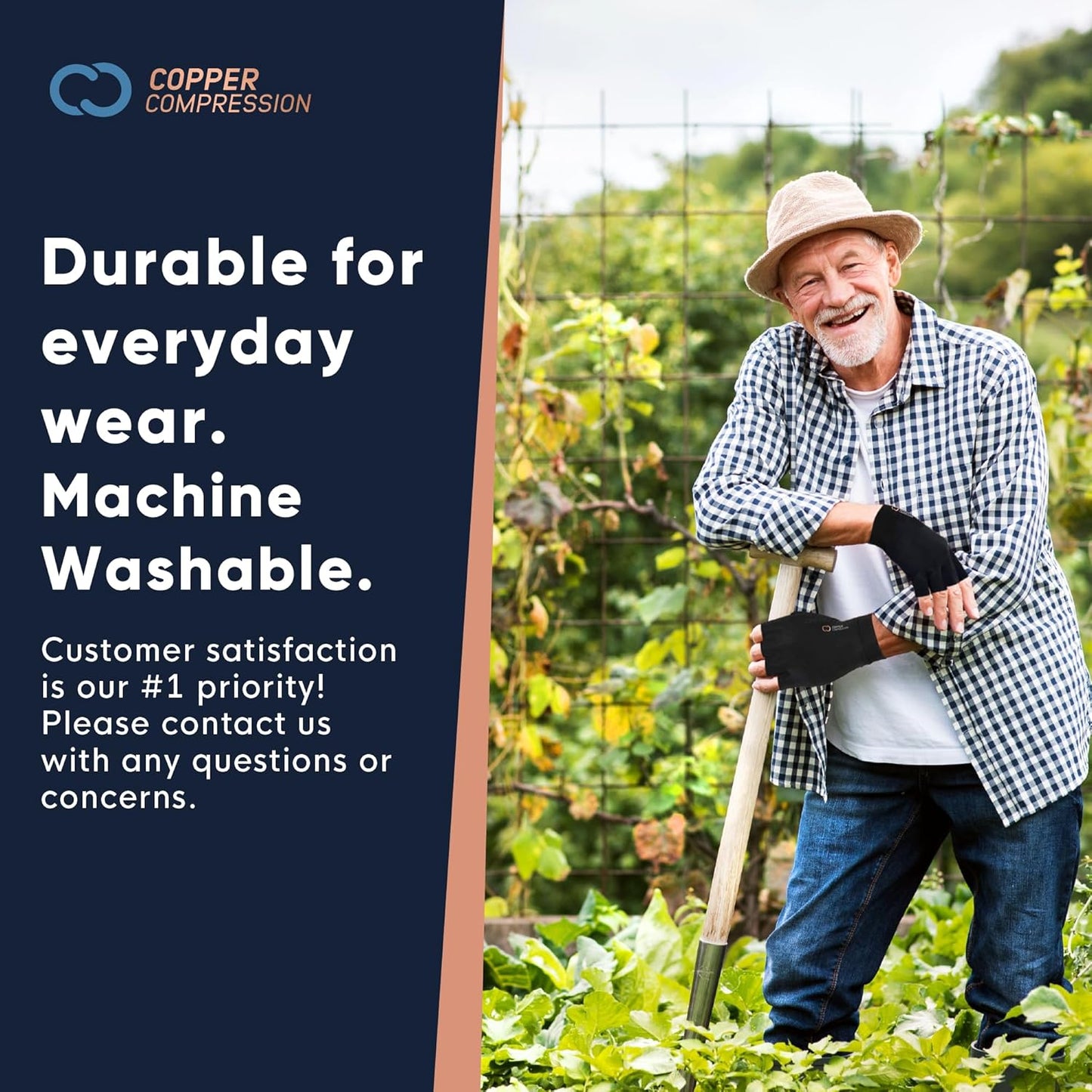 Copper Compression Arthritis Gloves | Fingerless Arthritis Carpal Tunnel Pain Relief for Men & Women | Hand Support Wrist Brace for Neuropathy, Rheumatoid, Tendonitis, Swelling, Crocheting, Typing XL