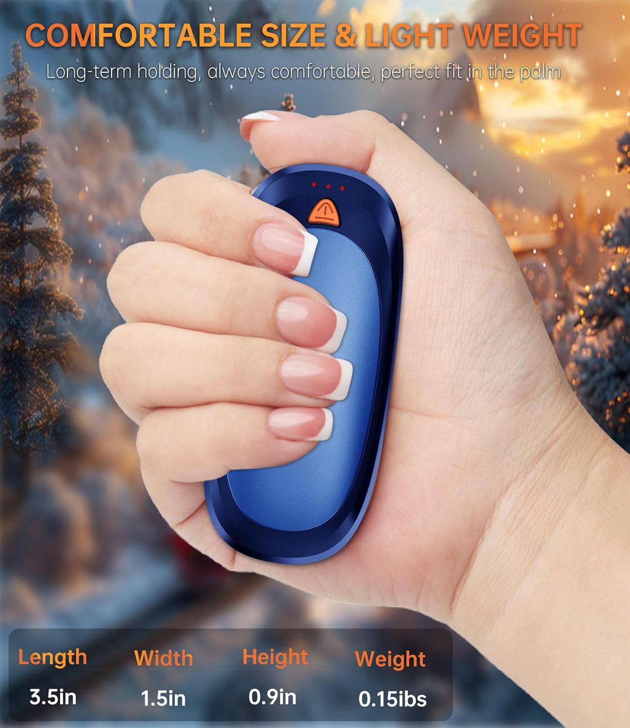 Hand Warmers Rechargeable with 10000mAh Charging Case, 2000mAh Portable Hand Warmers 2 Pack, Reusable Electric Pocket Heater for Hunting, Camping Gear, Outdoors, Gifts