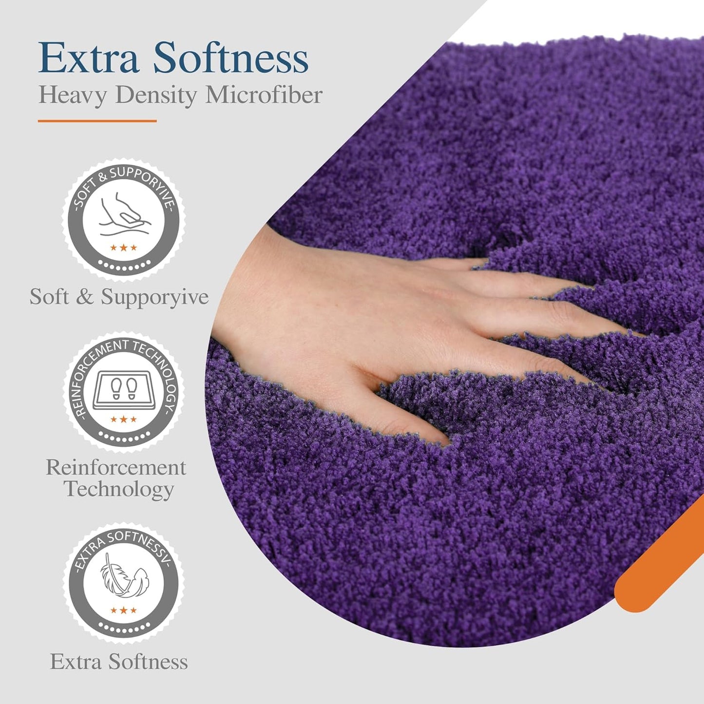 Walensee Large Bathroom Rug (24 x 60, Dark Purple) Extra Soft and Absorbent Shaggy Bath Mat Machine Washable Microfiber Non Slip Luxury Floor Mat
