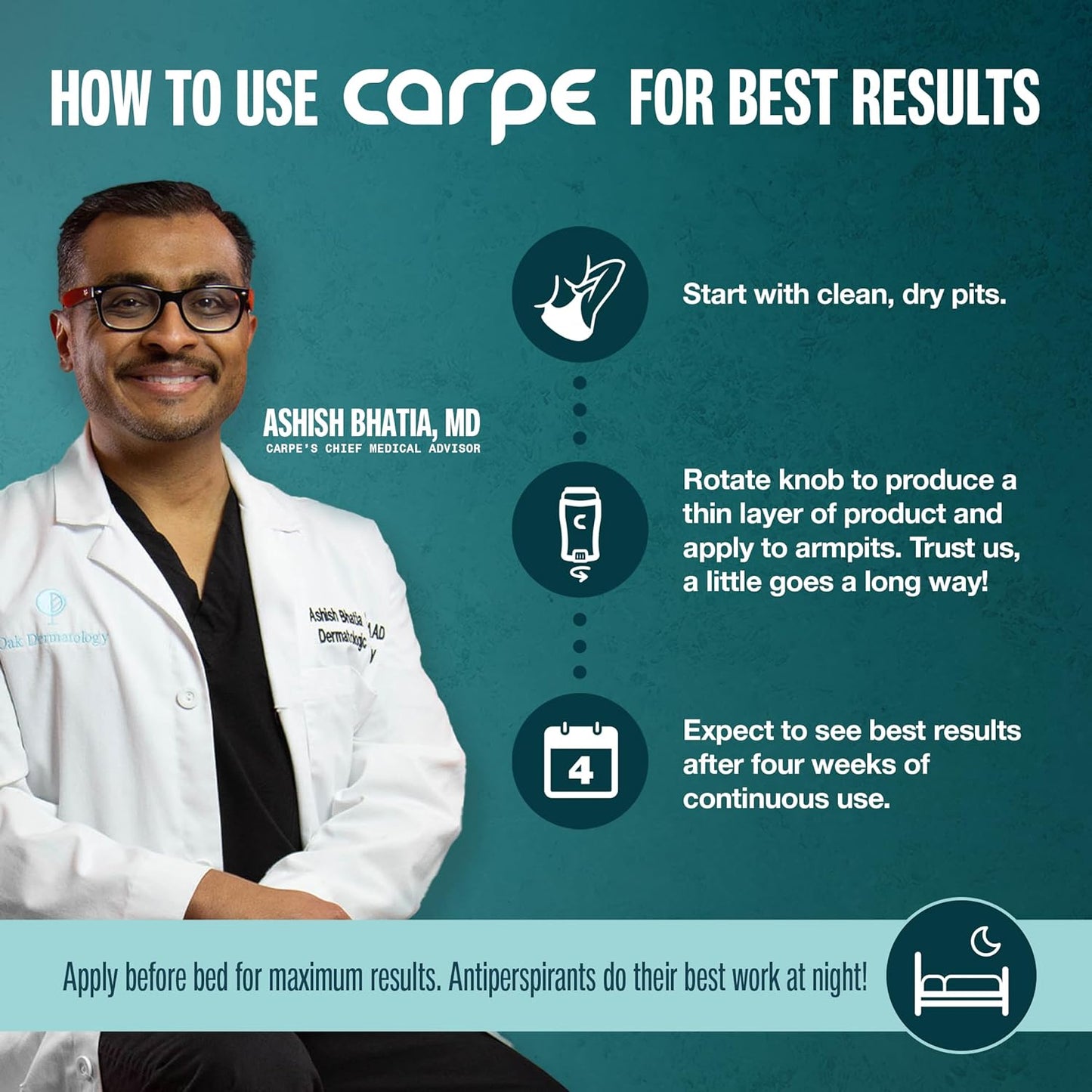 Carpe Deodorant Underarm Antiperspirant - Advanced Sweat & Odor Protection Formula - Sport Deodorant for Men & Women - Combat Excessive Sweating with Odor Control - Clean Sport Scent (Pack of 3)