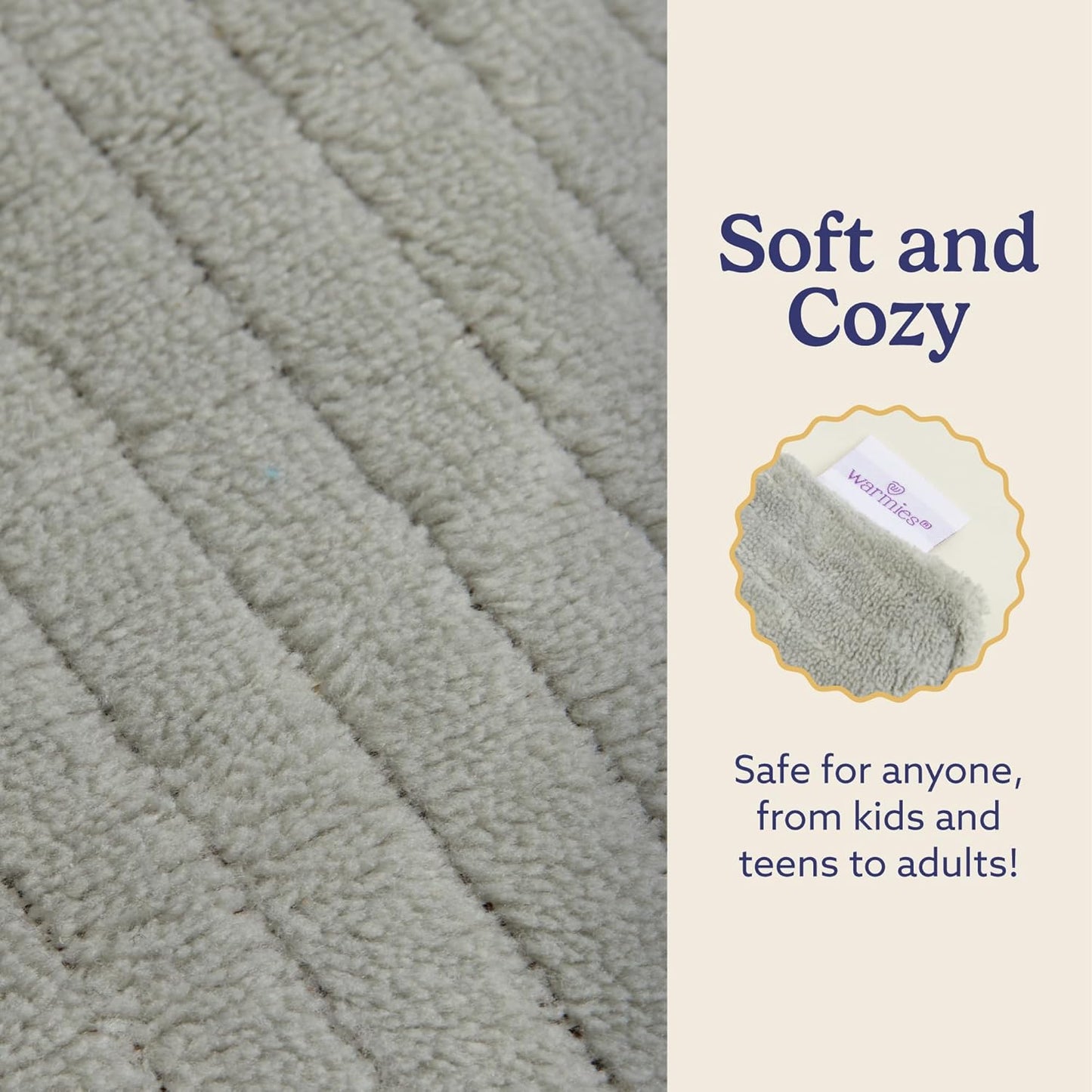 warmies Hot-Pak, Microwavable Neck Wrap - Heating & Cooling Plush Pad for Calming Relaxation - Weighted & Heated Neck Warmer with Scented Lavender - Microwave Heat Pad for Aches & Pain - Gray