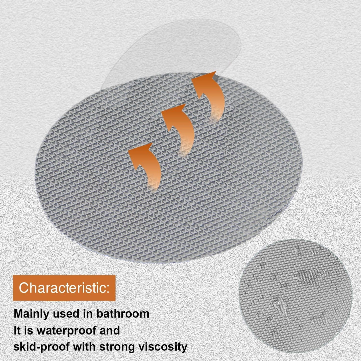 Bathtub Stickers Non-Slip, 12PCS Safety Shower Treads Adhesive Appliques with Premium Scraper (Grey)