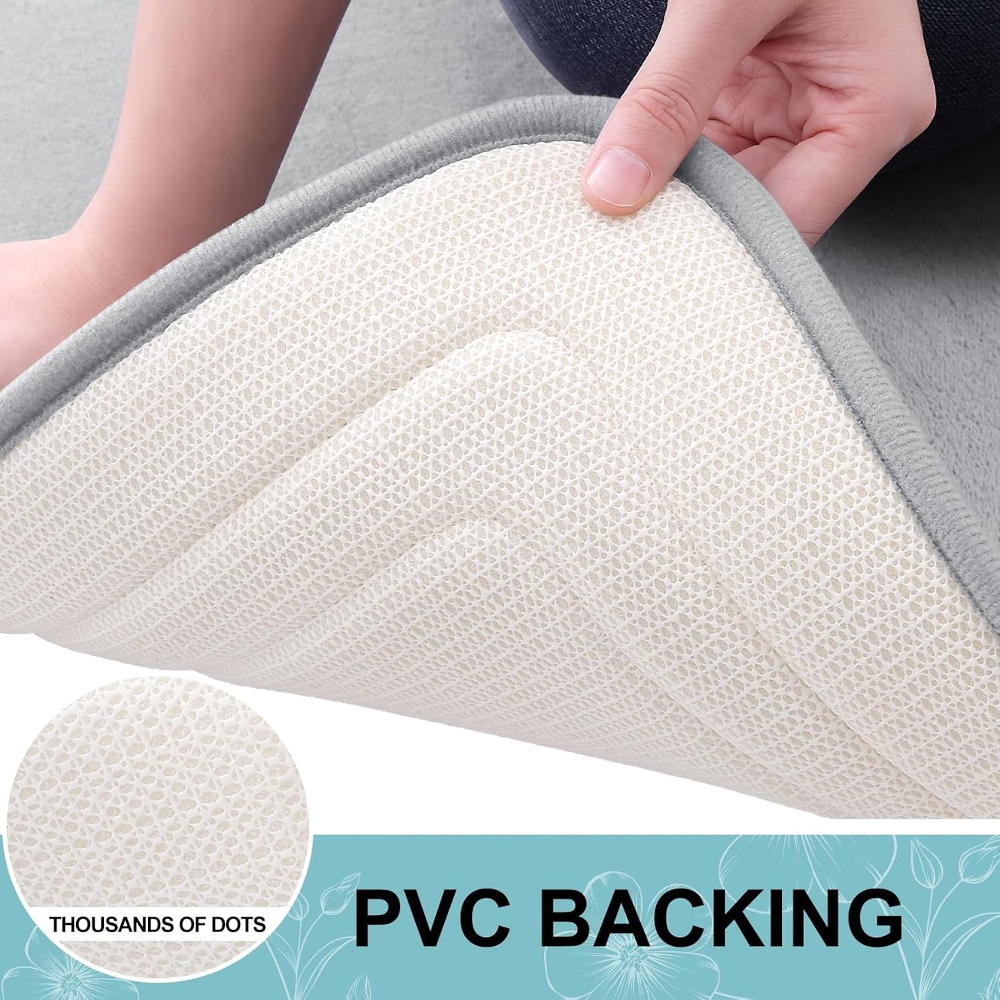 Grandaily Memory Foam Bath Mat Rug 59x24, Ultra Soft, Non-Slip and Absorbent Bathroom Rugs, Machine Wash Dry, Comfortable Bath Carpet for Bathroom Floor, Tub and Shower, Grey