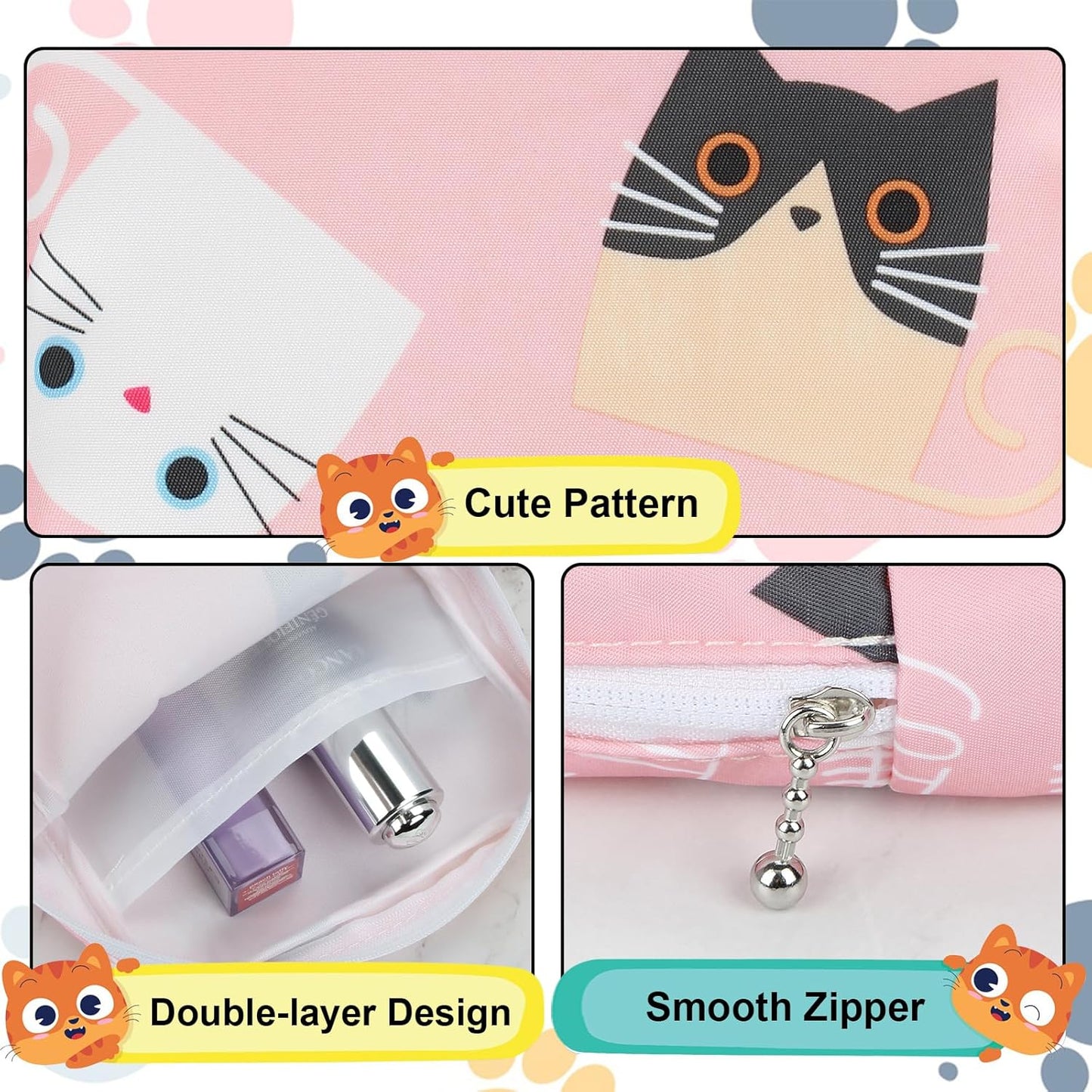 Period Bag Pouch, Canvas Sanitary Napkin Storage Bag for Girls Womens, Portable Sanitary Napkin Period Pad Pouch for Purse, Small Make Up Bags(5170, Pink)