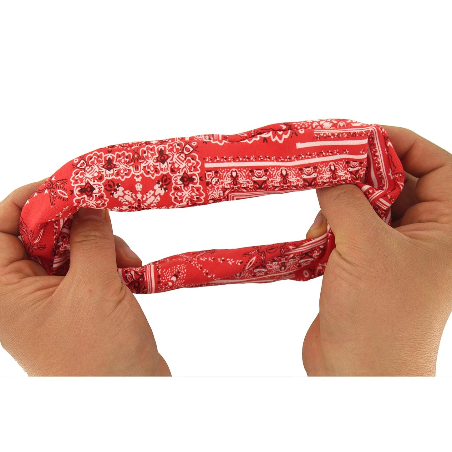 Hair Scarf Ties Ponytail with 6PCS Scarf-Scrunchies, Paisley Flower Printing, Chiffon Material, for Women Girls, Hair Accessories