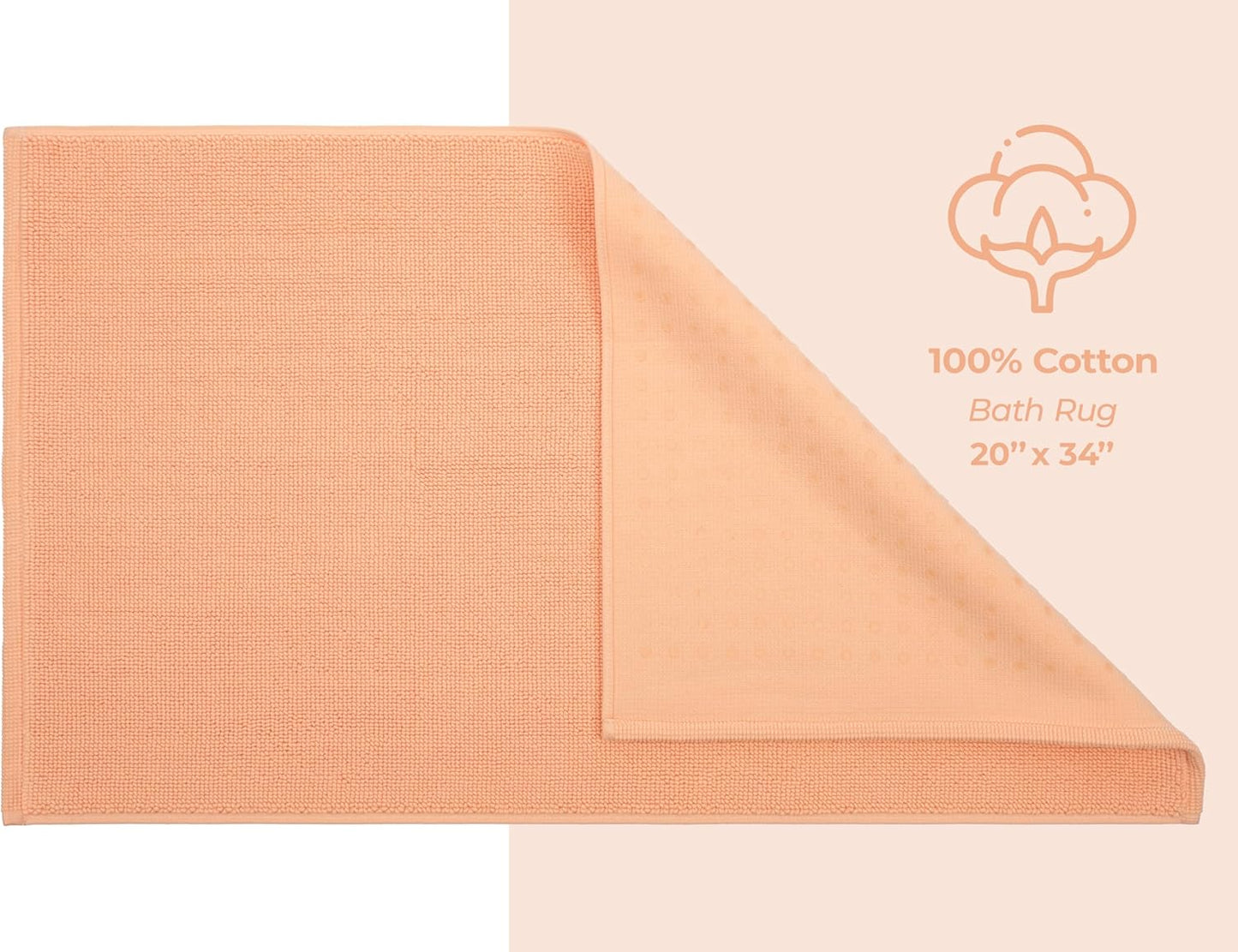 American Soft Linen Bath Rug, 20 in 34 in 100% Cotton Bath Mats Rugs for Bathroom, Slip Reducer Washable Shaggy Form Area Rugs, Malibu Bath Rug