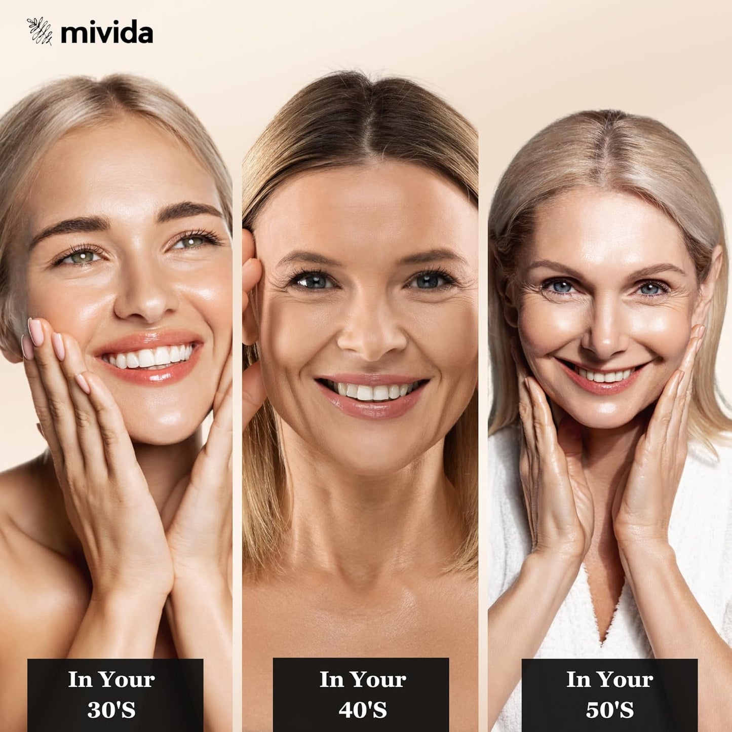 mivida 20% Vitamin C Serum for Face, Anti-Aging & Brightening Serum | W/Hyaluronic & Ferulic Acid, Vit E | Reduces Wrinkles, Fine Lines, Dark Spots & Hyperpigmentation, Maximum Strength Formula, 1floz