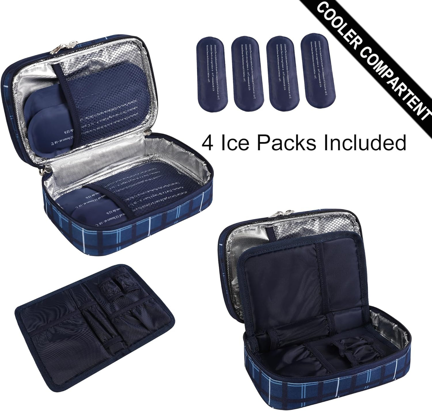 apollo walker Insulin Cooler Travel Case Diabetic Medication Cooler with Ice Packs and Insulation Liner Insulin Cooler Travel case TSA Approved