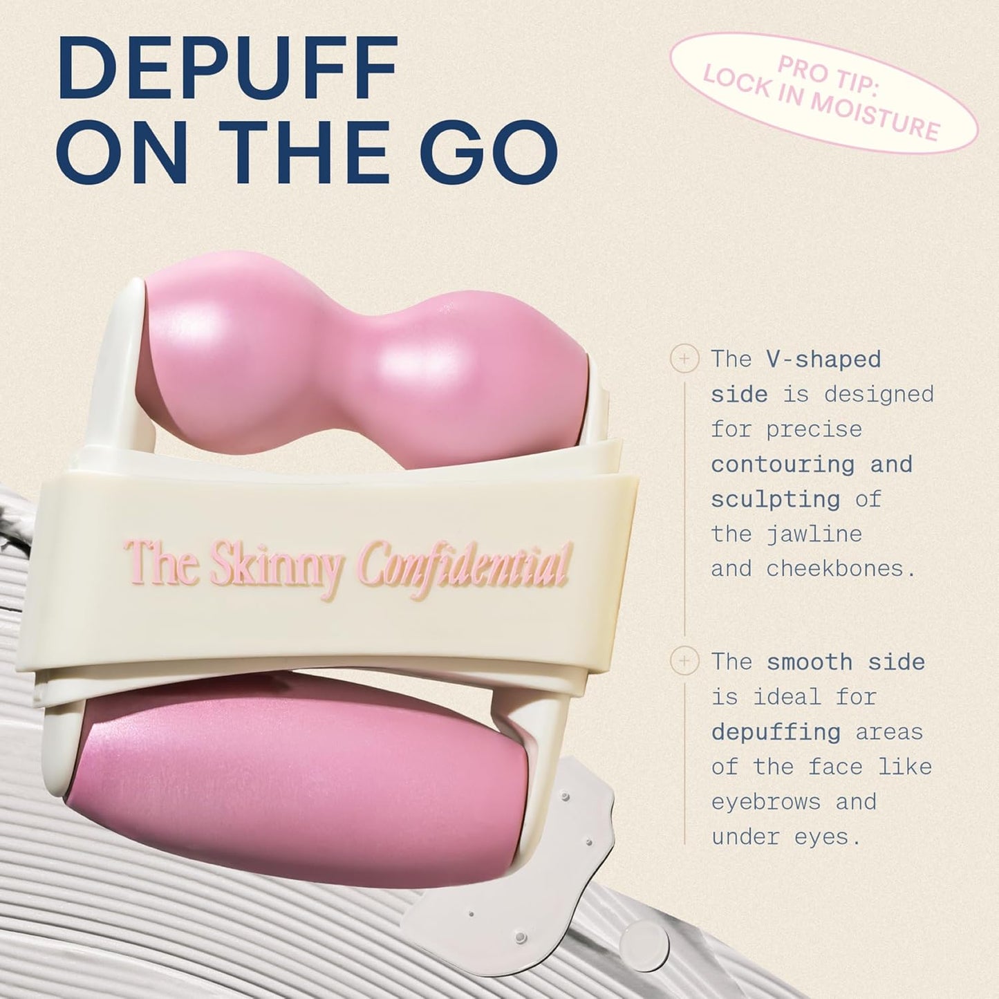 The Skinny Confidential Mint Ice Roller for Face - Compact Facial Skin Care Tools for Sculpting & Contouring - Cold Therapy Facial Rollers May Reduce Puffiness & Redness - Beauty Gifts for Women & Men