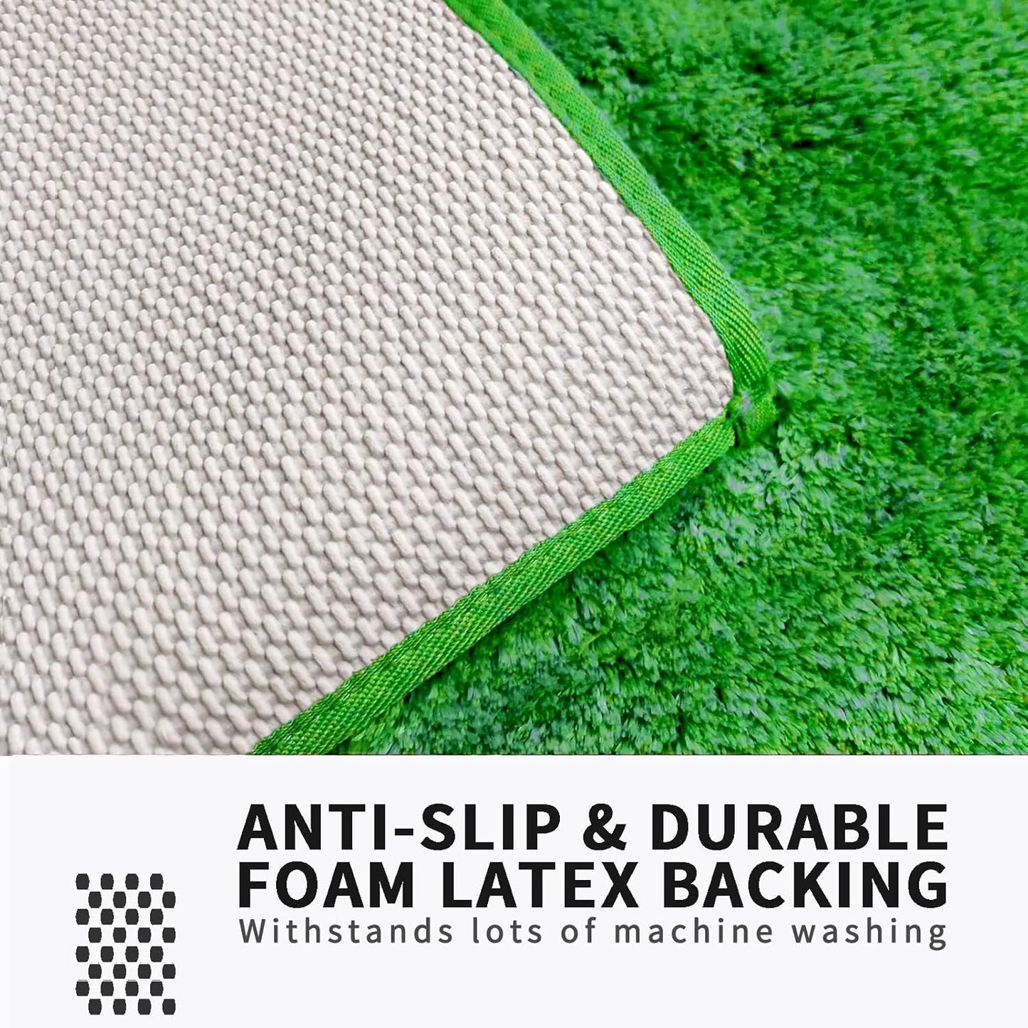 FIFU Bathroom Rugs 20" W x 32" L, Bath Mat for Bathroom, Bedroom, Laundry Room & Kitchen, Non-Slip Rubber Latex Backing, Extra Soft and Absorbent Microfiber Carpet, Machine Washable Rug, Green
