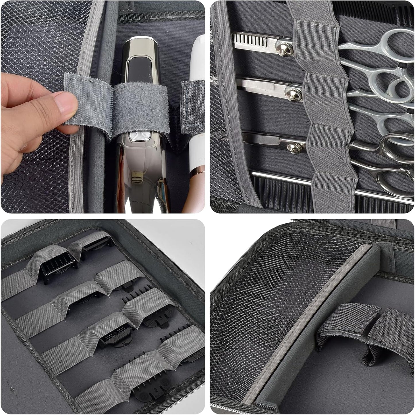 Boobowl Hard Travel Case for Hair Clippers, Hair Cutting Barber Supplies Organizer Bag, Trimmer Storage Holder for Ufree/for Wahl Men Razor Guard Grooming Kits -Box Only (Dark Grey)