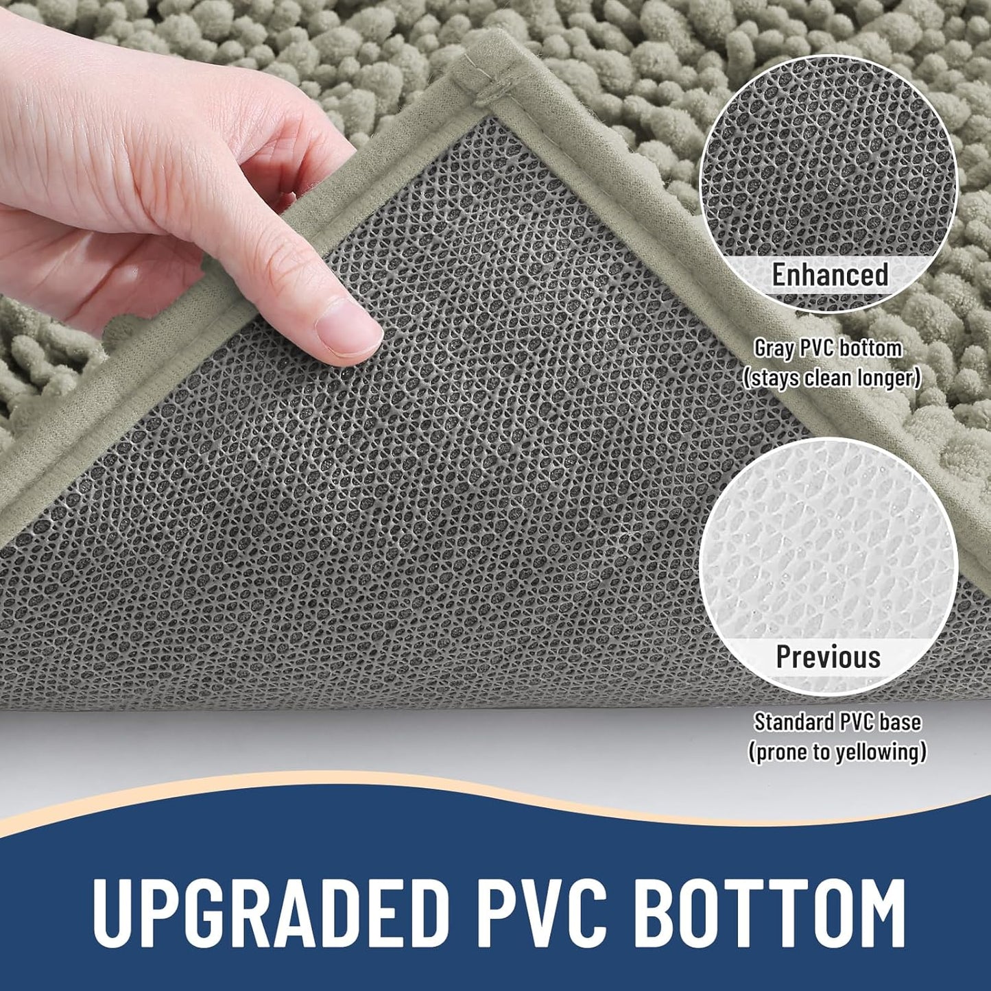 Arotive Luxury Chenille Bathroom Rug Mat, Extra Soft Thick Absorbent Shaggy Bath Rugs, Non-Slip Machine Wash Dry, Plush Bath Mats for Bathroom, Shower and Tub, 30x20, Warm Taupe