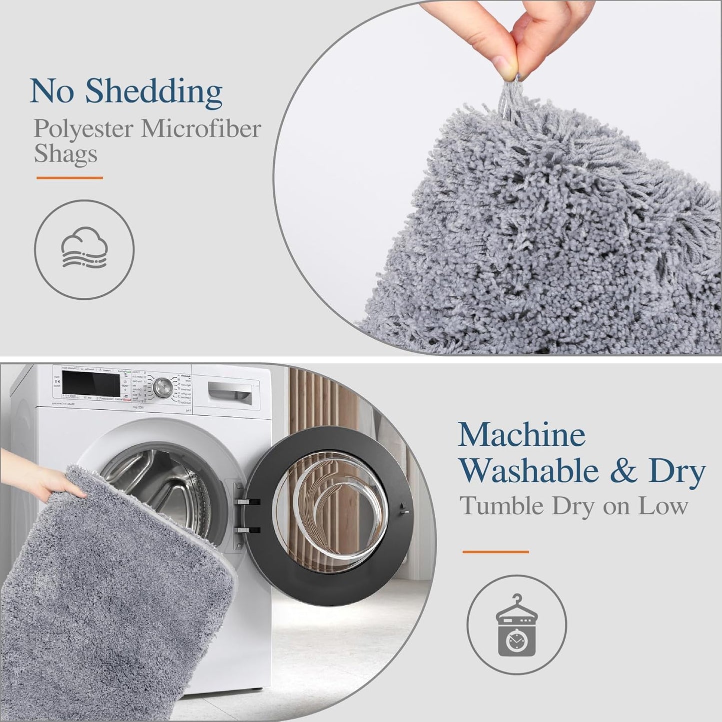 Walensee Large Bathroom Rug (24 x 72, Grey) Extra Soft and Absorbent Shaggy Bath Mat Machine Washable Microfiber Non Slip Luxury Floor Mat