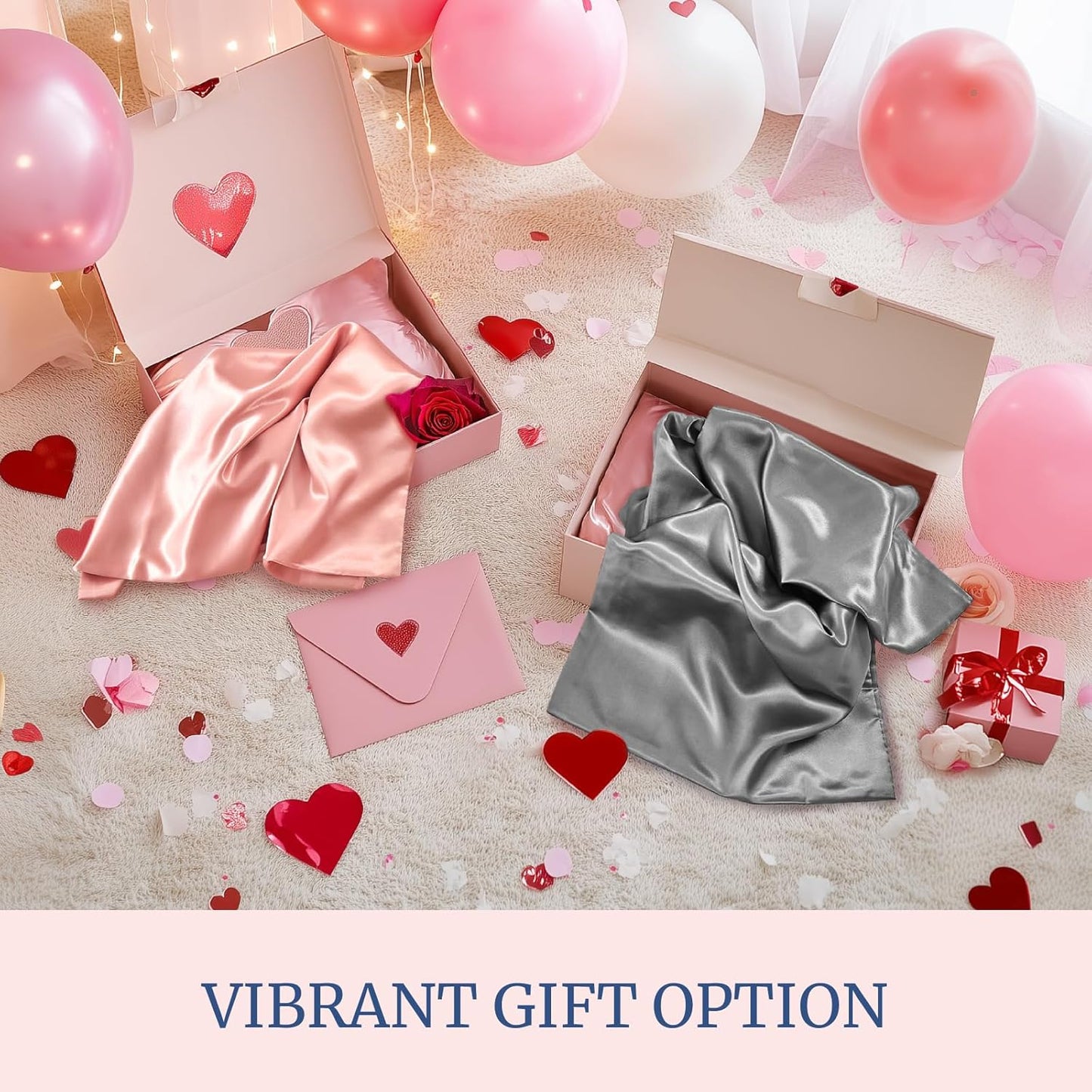 BEDELITE Satin Pillowcase for Hair and Skin, Super Soft and Cooling Similar to Silk Pillow Cases 2 Pack with Envelope Closure, Gift for Women Men(20"x40" King Size, Grey)