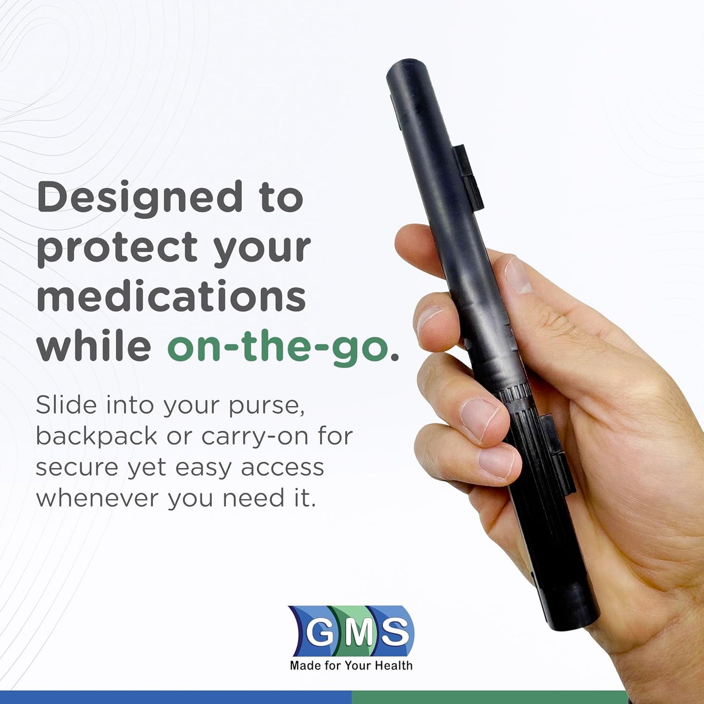 GMS 100 Unit Syringe Case - Holds New, Used & Prefilled Syringes with Needles, Small & Discreet, Ideal for Travel - 2-Pack - Black