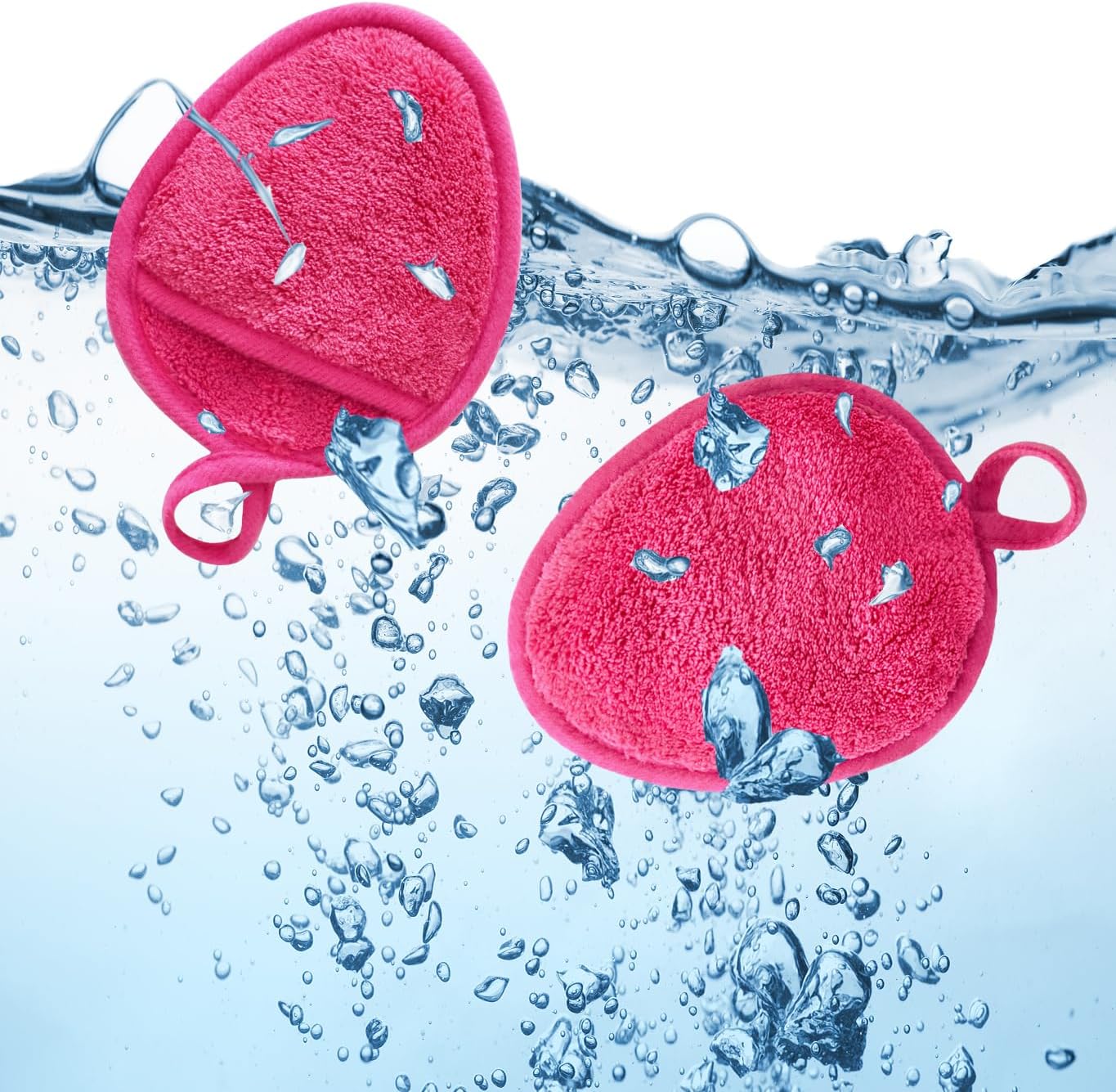 Reusable Makeup Remover Pads Soft Makeup Remover Cloths Washable Facial Makeup Cleansing Pads for Face,Lip,Eyes Pink 6PCS