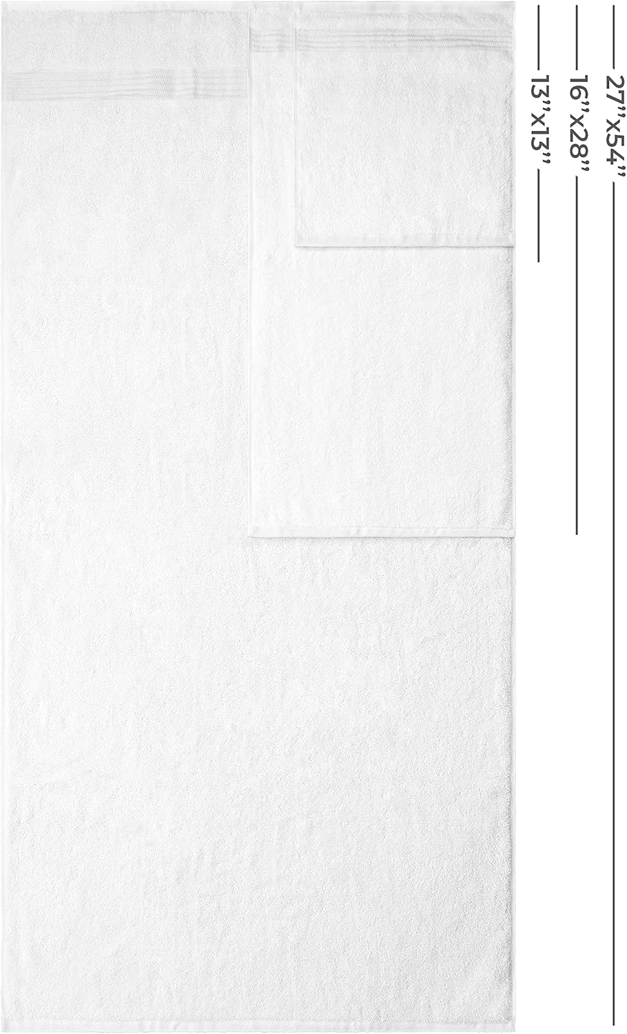 Hotel & Spa Quality Super Absorbent and Soft, Cotton, 6 Piece Turkish Towel Set for Kitchen and Decorative Bathroom, Includes 2 Bath Towels 2 Hand Towels 2 Washcloths, Snow White