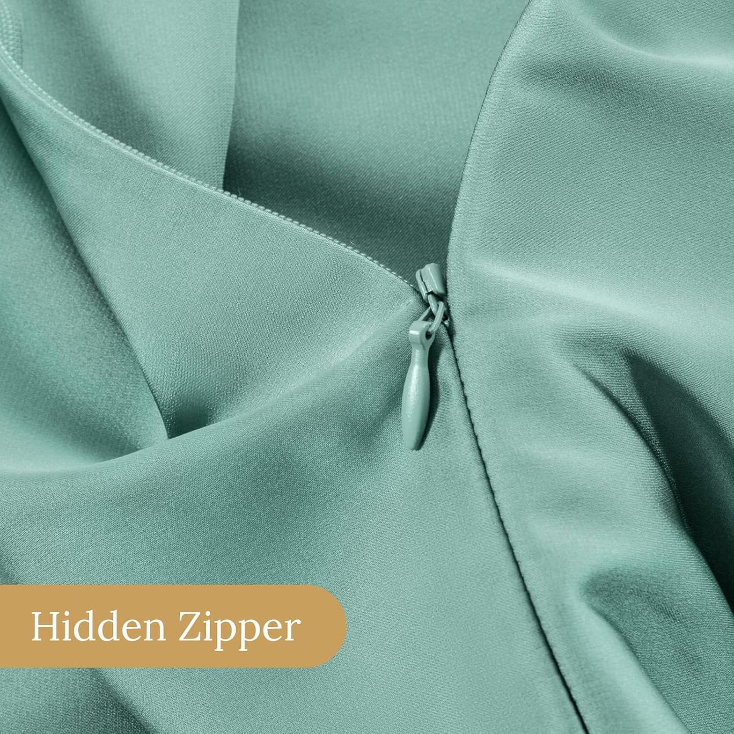 INFIIXSO Silk Pillow Cases 2 Pack Standard Size, Ultra Smooth & Soft Mulberry Silk Pillow Case for Hair and Skin, Breathable Cooling Silk Pillowcase with Hidden Zipper (ICY Morn, 20x26 Inches)