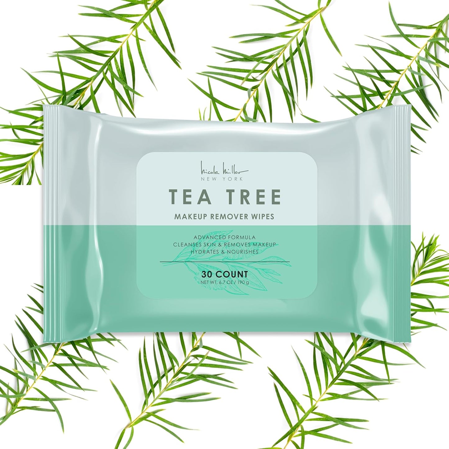 Nicole Miller Pack Facial Cleansing Wipes, Facial Cleansing Cloths, Removes Makeup, Mascara, Dirt and Oil, Green