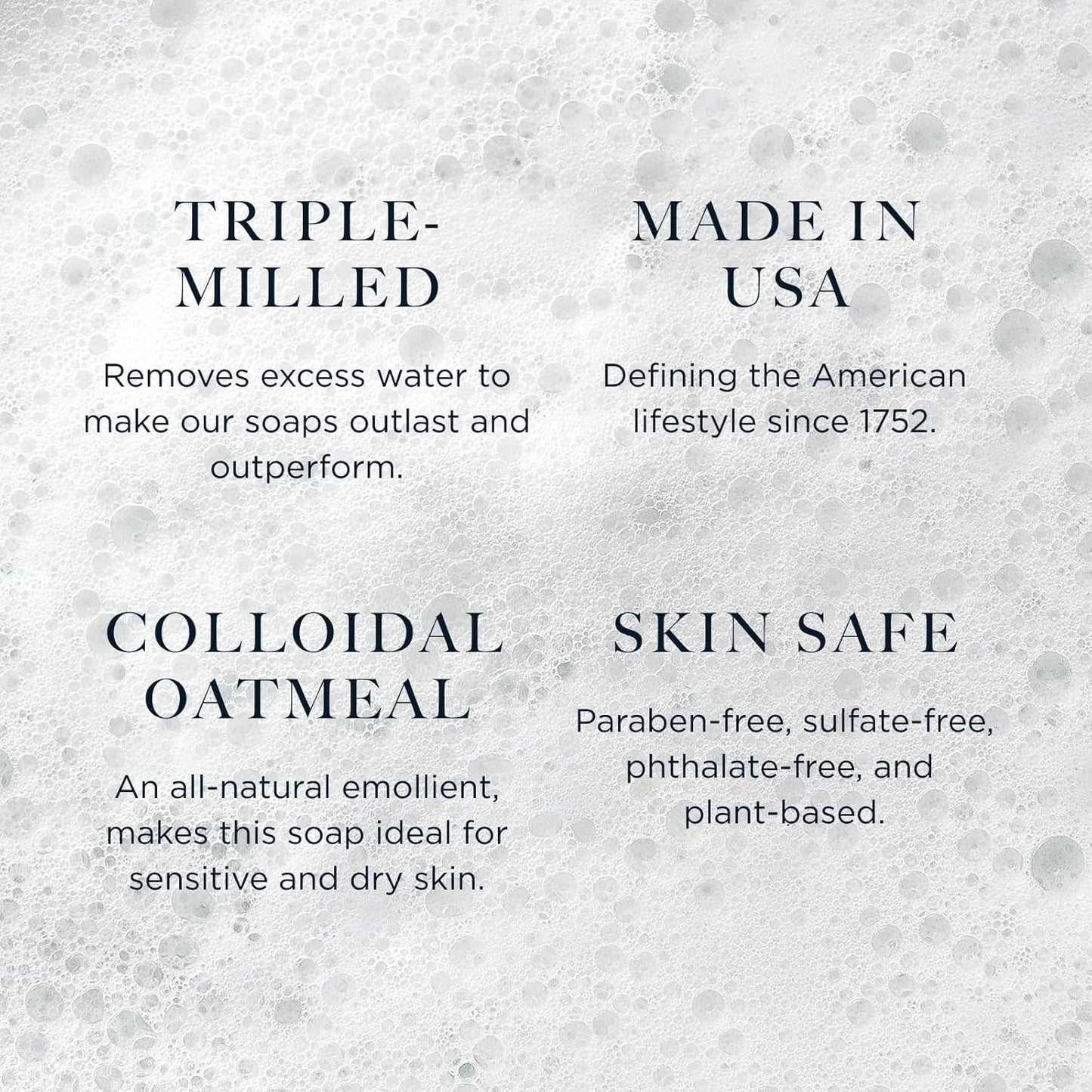 Caswell-Massey Oatmeal Castile Bar Soap for Men & Women, Unscented & Moisturizing Natural Soap Bar for All Skin Types, Made with Essential Oils & Plant-Based Formula for Face & Body, 6.4 oz