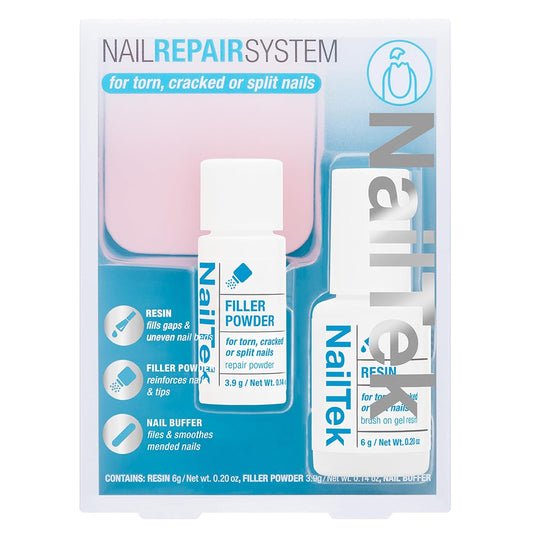 Nail Tek Nail Repair for Damaged Nails – Filler Powder & Resin Kit for Cracked or Split Nails, Strengthener and Growth Recovery, 1 Pack