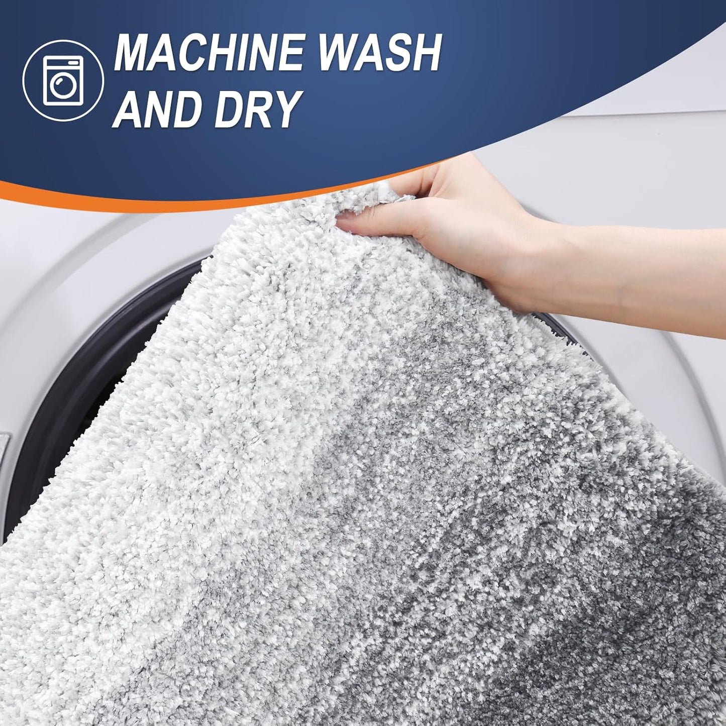 OLANLY Bathroom Runner Rugs 44x24, Extra Soft Absorbent Microfiber Bath Rugs, Rubber Backing, Quick Dry, Washable Bath Mats for Bathroom Floor, Tub and Shower, Home Decor Accessories, Light Grey