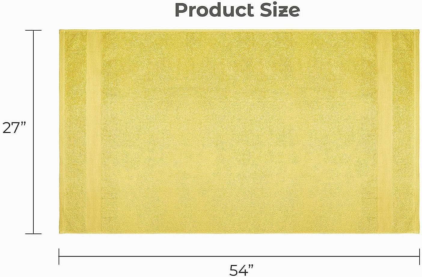 Softolle Luxury Bath Towels Set of 4 (27” x 54”) | Towels for Bathroom | Super Soft | Highly Absorbent Towels for Home, Spa, Gym (Yellow)