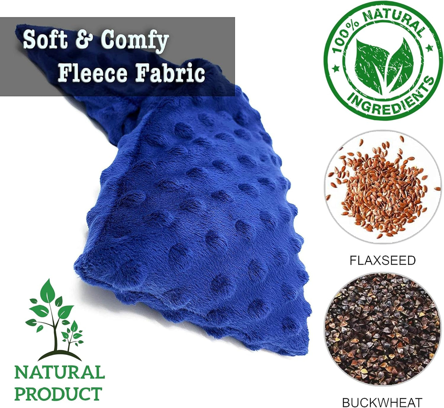 Microwave Heating pad for Neck and Shoulders- Microwavable Heating pad- Cool & hot Moist Heat Pack- Weighted Bean Bag Pads Shoulder Therapy wrap for Pain Relief- Pillow Filled with Flaxseed buckwheat