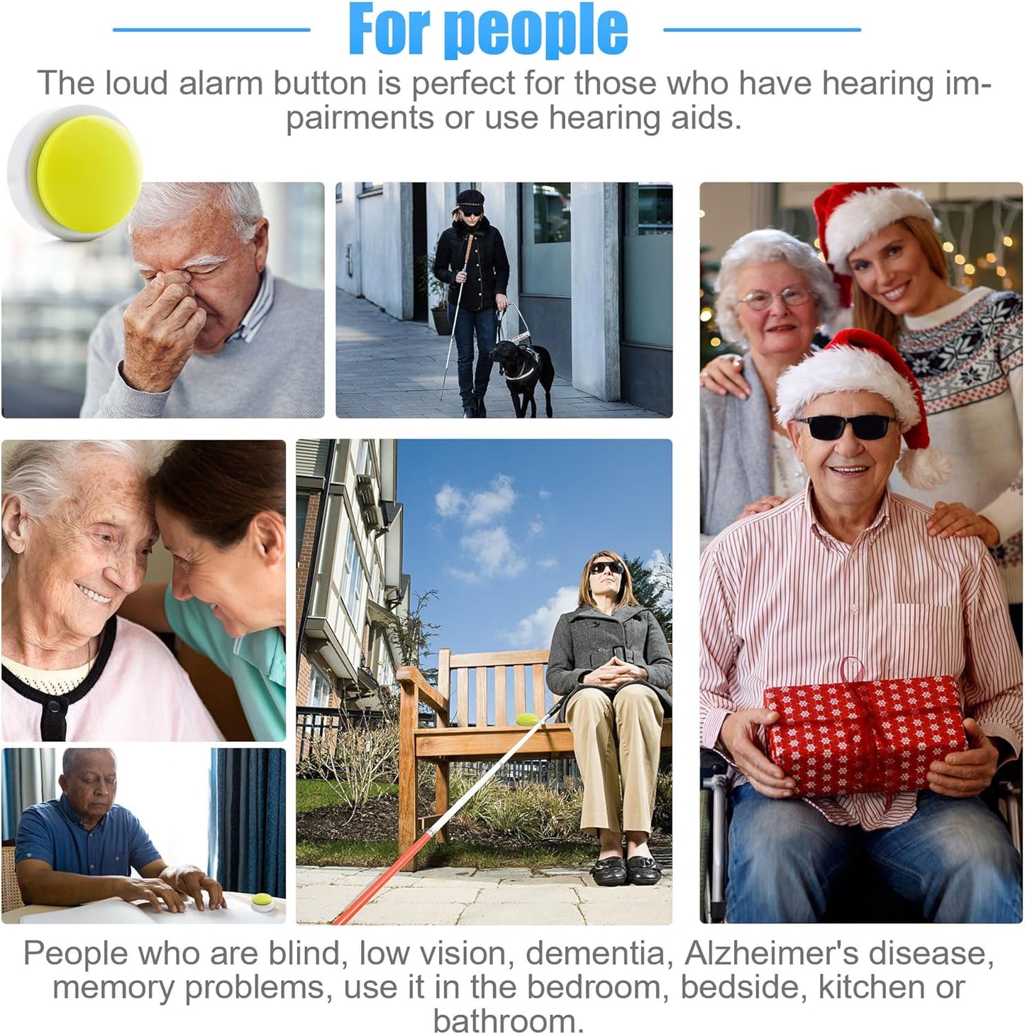 Large Talking Button Clock, Talking Alarm Clock with Volume Control Telling Time and Day of The Week Alarm Gift Clock for Mother Father Seniors Elderly Blind People - (Yellow and Silver)