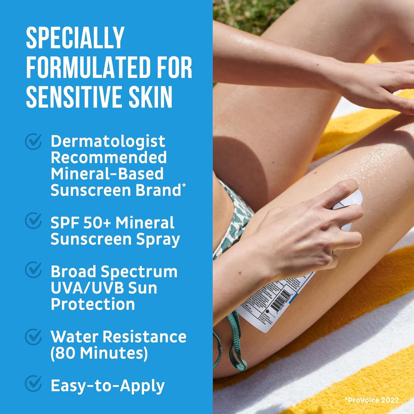 Blue Lizard Sensitive Mineral Sunscreen Spray SPF 50+, Dermatologist-Recommended Brand, Broad-Spectrum UVA/UVB Protection, Water-Resistant, Zinc Oxide Formula, 5 fl oz (Pack of 2)