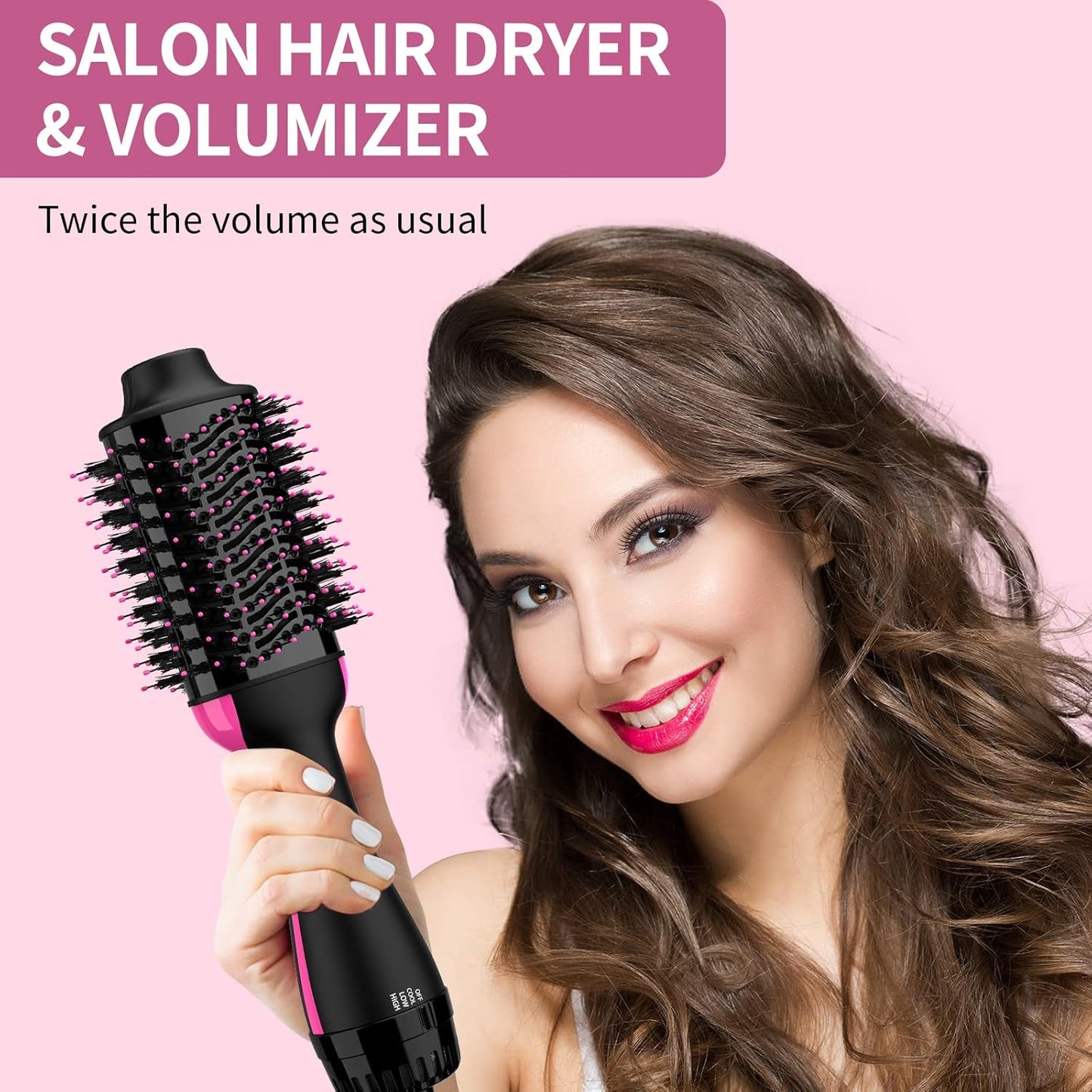 Hair Dryer Blow Dryer Brush in One, Upgraded 4 in 1 Hair Dryer and Styler Volumizer with Negative Ion Anti-frizz Ceramic Titanium Barrel