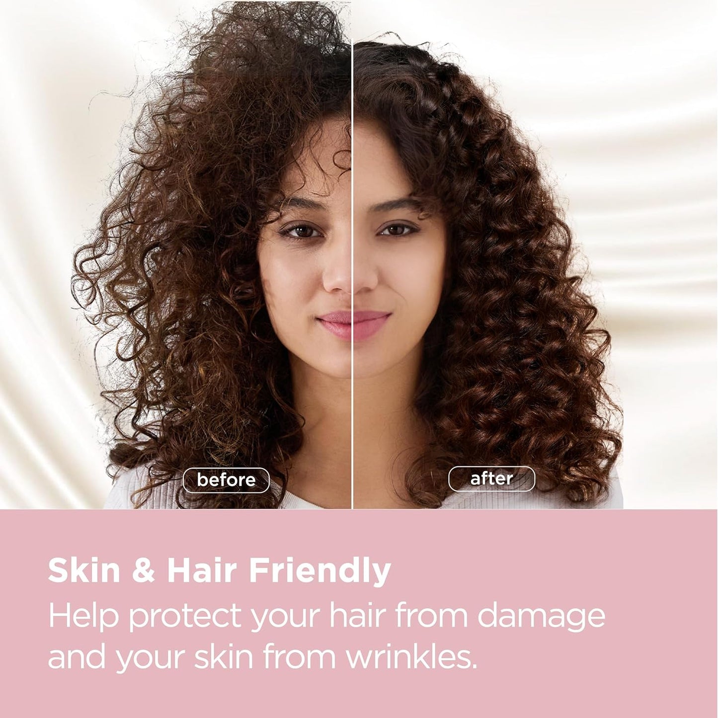 Bedsure King Size Satin Pillowcase Set of 2 - Pink Silky Pillow Cases for Hair and Skin with Envelope Closure, Similar to Silk Pillow Cases, Christmas for Women, 20x36 Inches, 2pcs