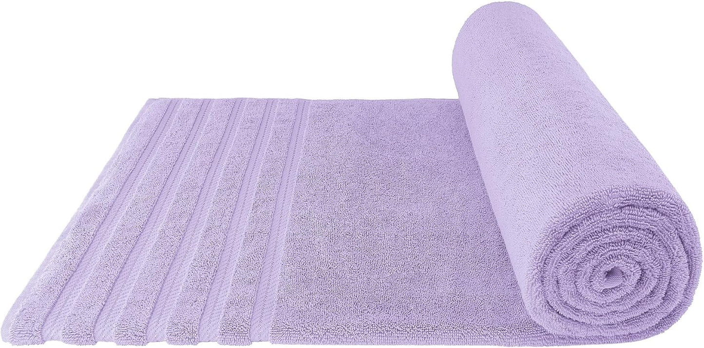 American Soft Linen 35x70 Jumbo Large Bath Towels, 600 GSM 100% Cotton Turkish Bath Sheet, Oversized Luxury Bath Towels for Bathroom Beach and Pool, Lilac
