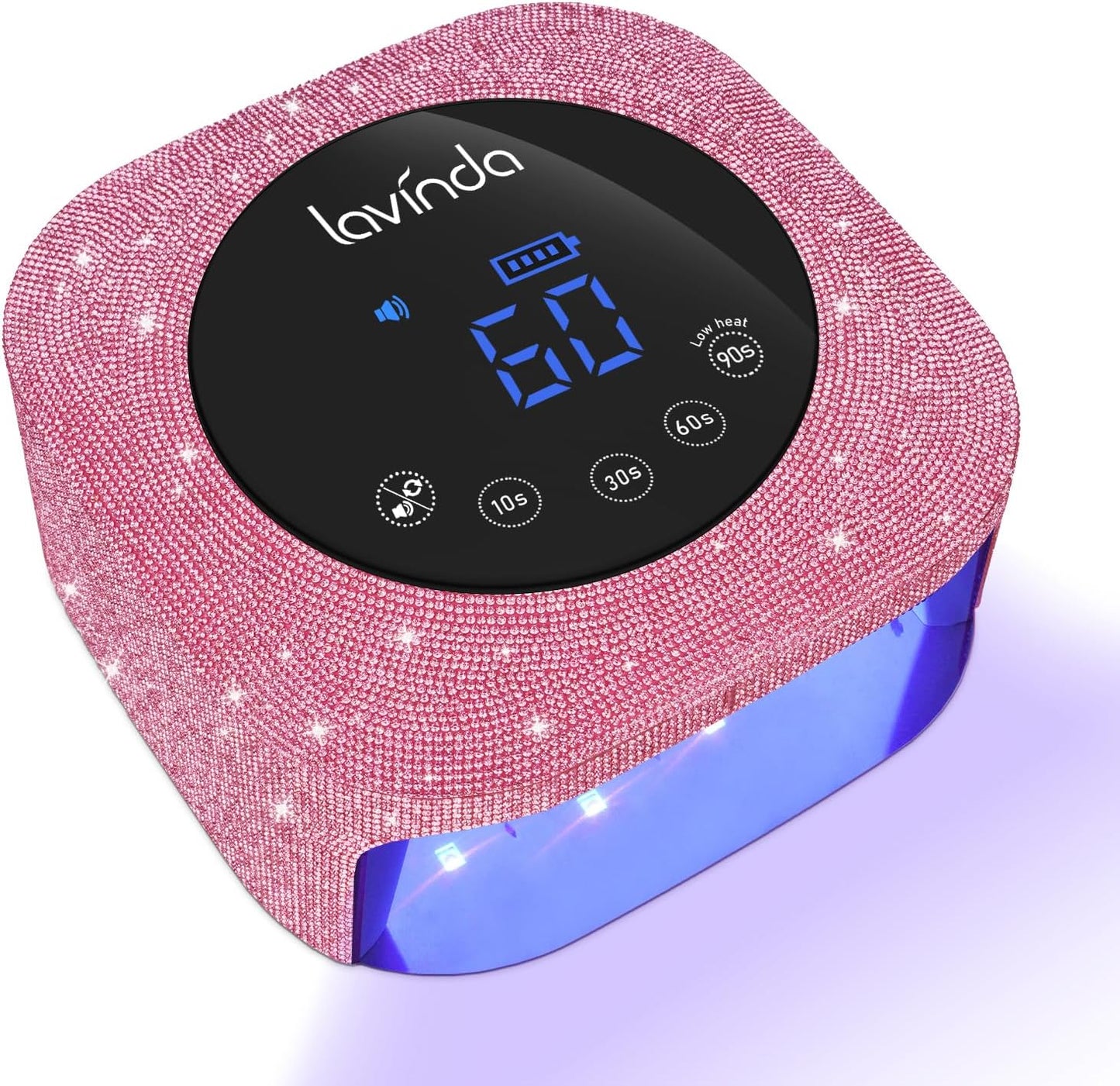 UV Nail Lamp 54W, Cordless Gel UV Led Nail Lamp for Gel Nail Polish, Rechargeable UV Nail Light Nail Dryer with 4 Timer and LCD Display, Professional Fast Curing Lamp Nail Art Tools with Rhinestone